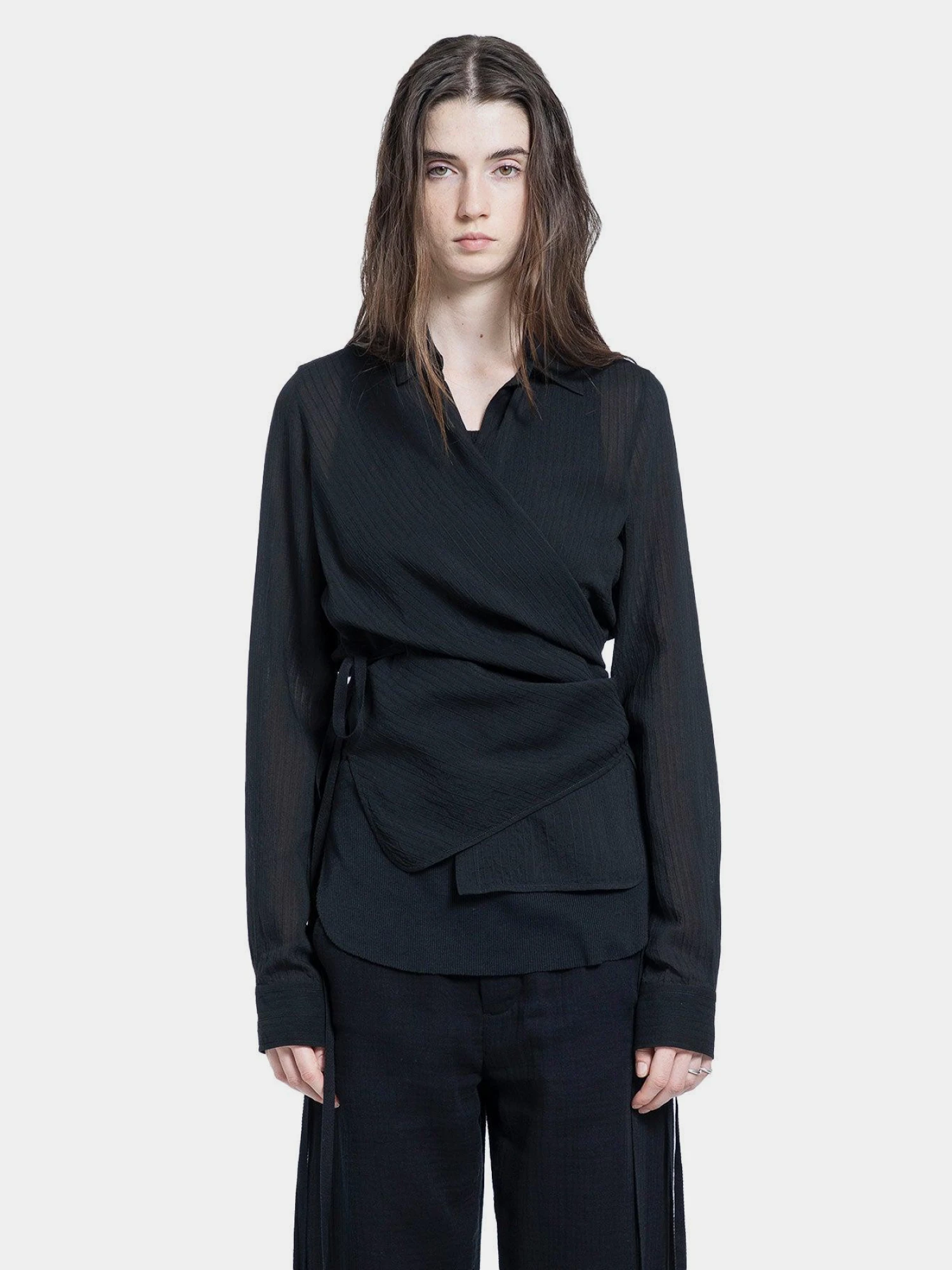 Женская рубашка Ann Demeulemeester Alba Asymmetric Black