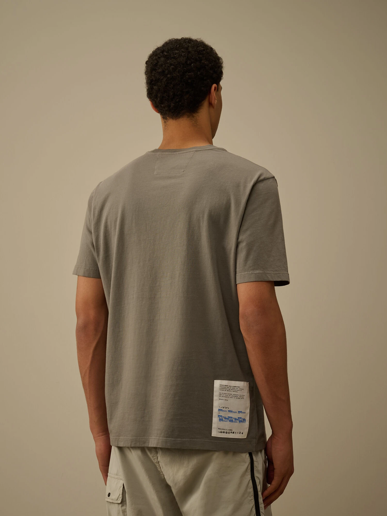Футболка C.P. Company 24/1 Jersey Horizontal Logo Smoked Pearl