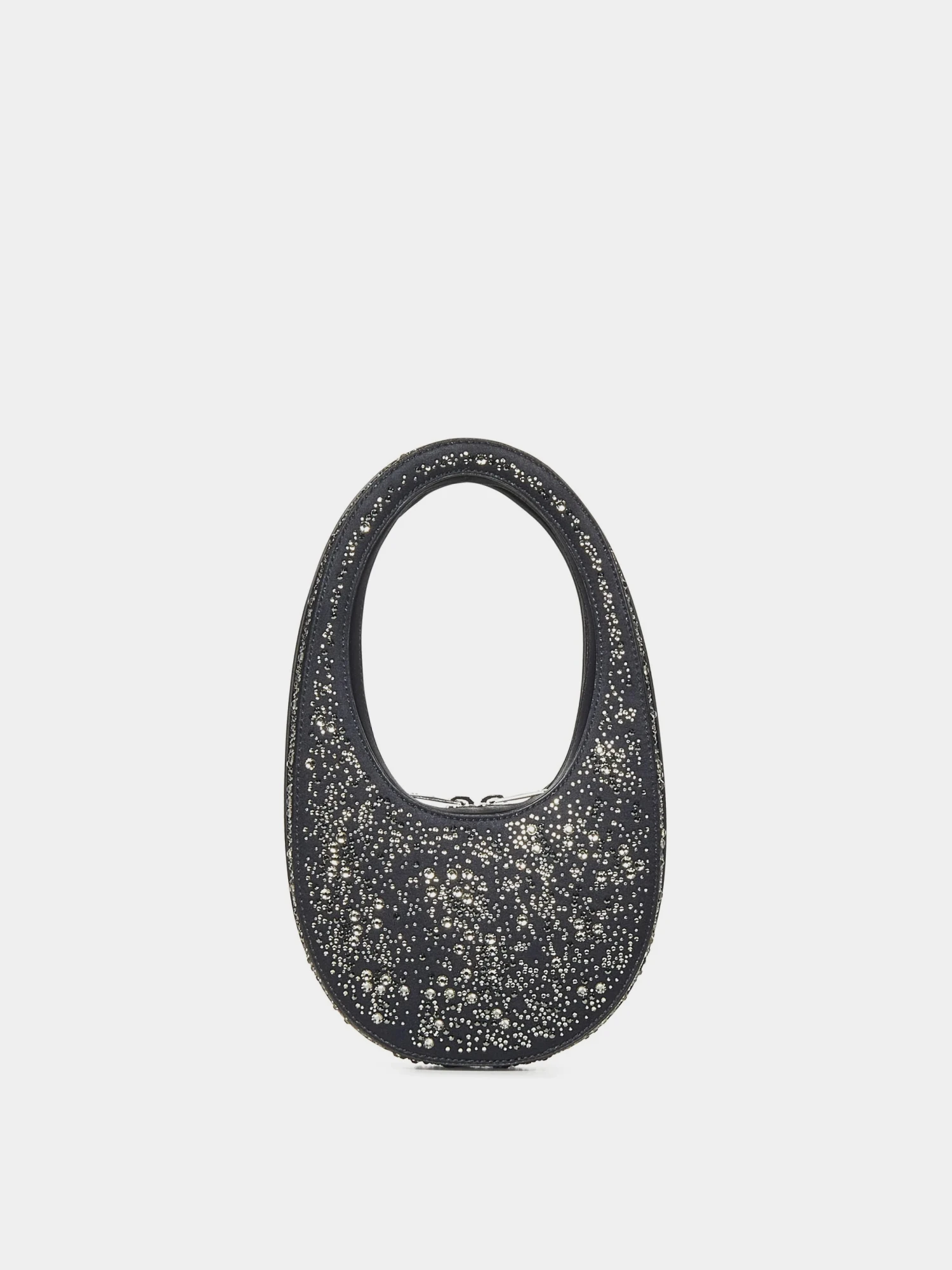 Женская сумка Coperni Crystal-Embellished Mini Swipe Black/Silver