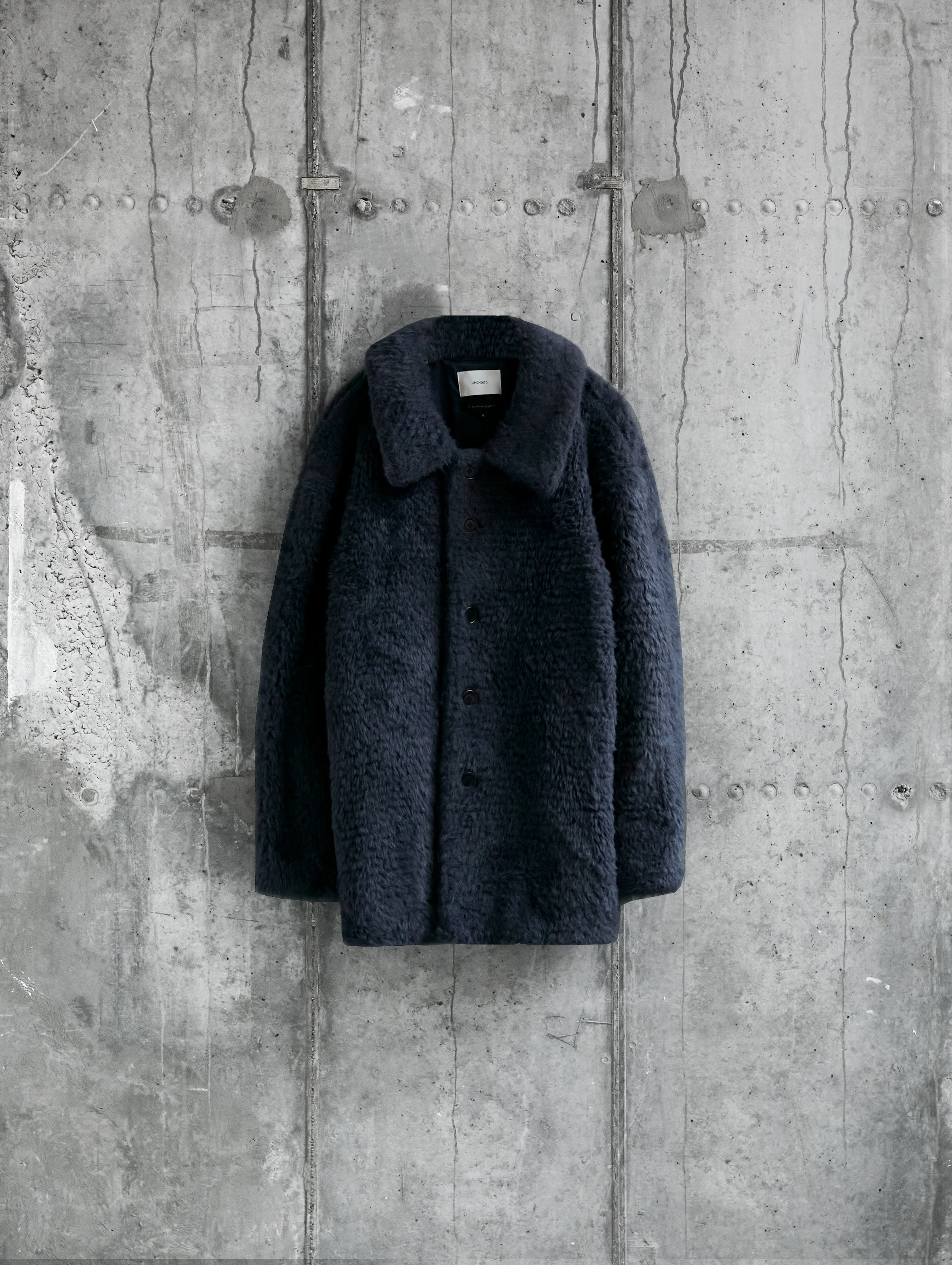 Флисовая куртка AMOMENTO Fur Mid Coat Charcoal