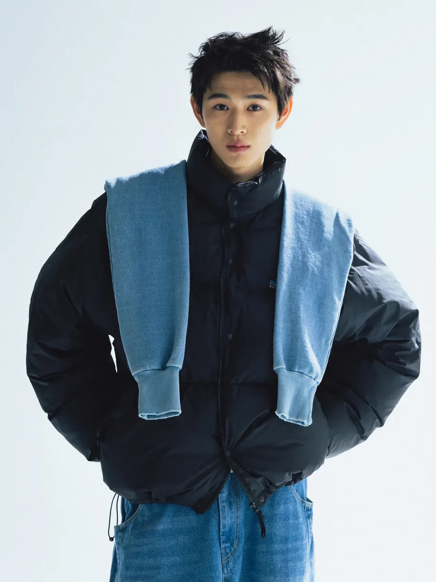 Шарф ANGLAN Denim Washed Sleeve Muffler Denim