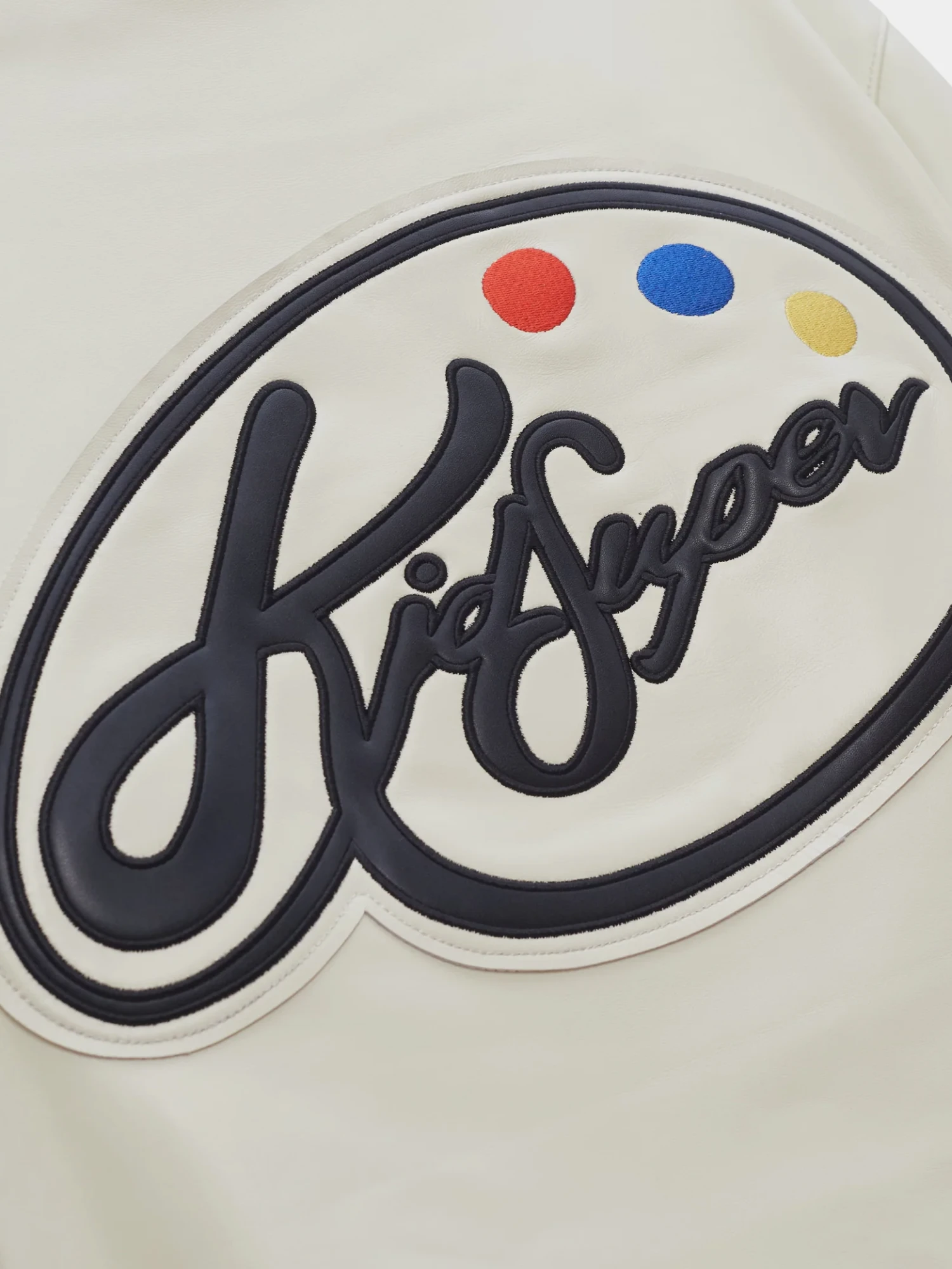 Кожаная куртка KidSuper Paint Palette Moto Jacket Cream