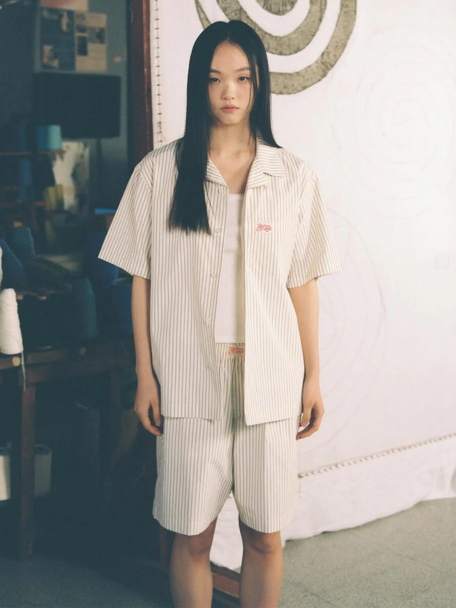 Рубашка LMC Stripe Resort Short Slv Shirt Ivory