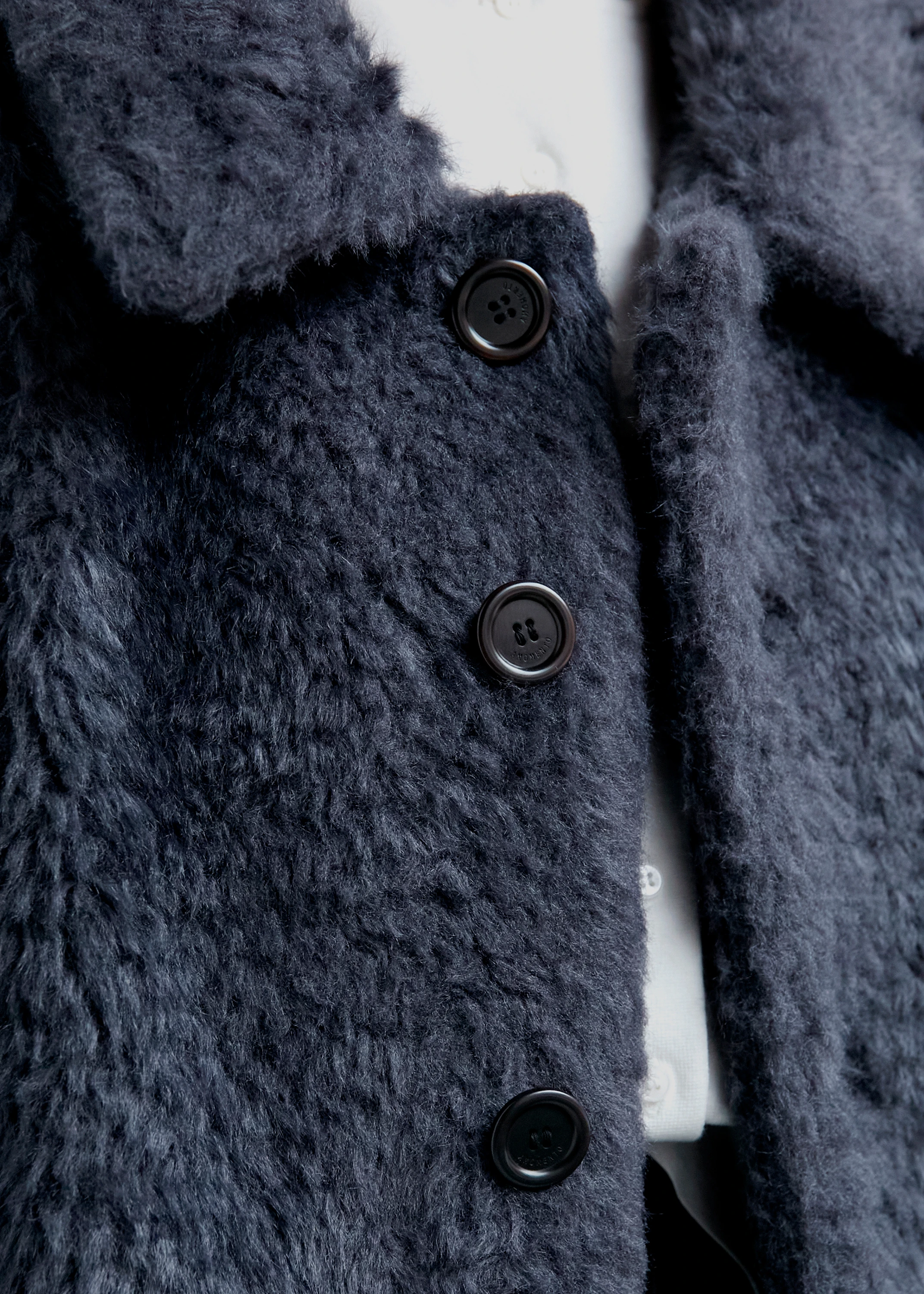 Флисовая куртка AMOMENTO Fur Mid Coat Charcoal