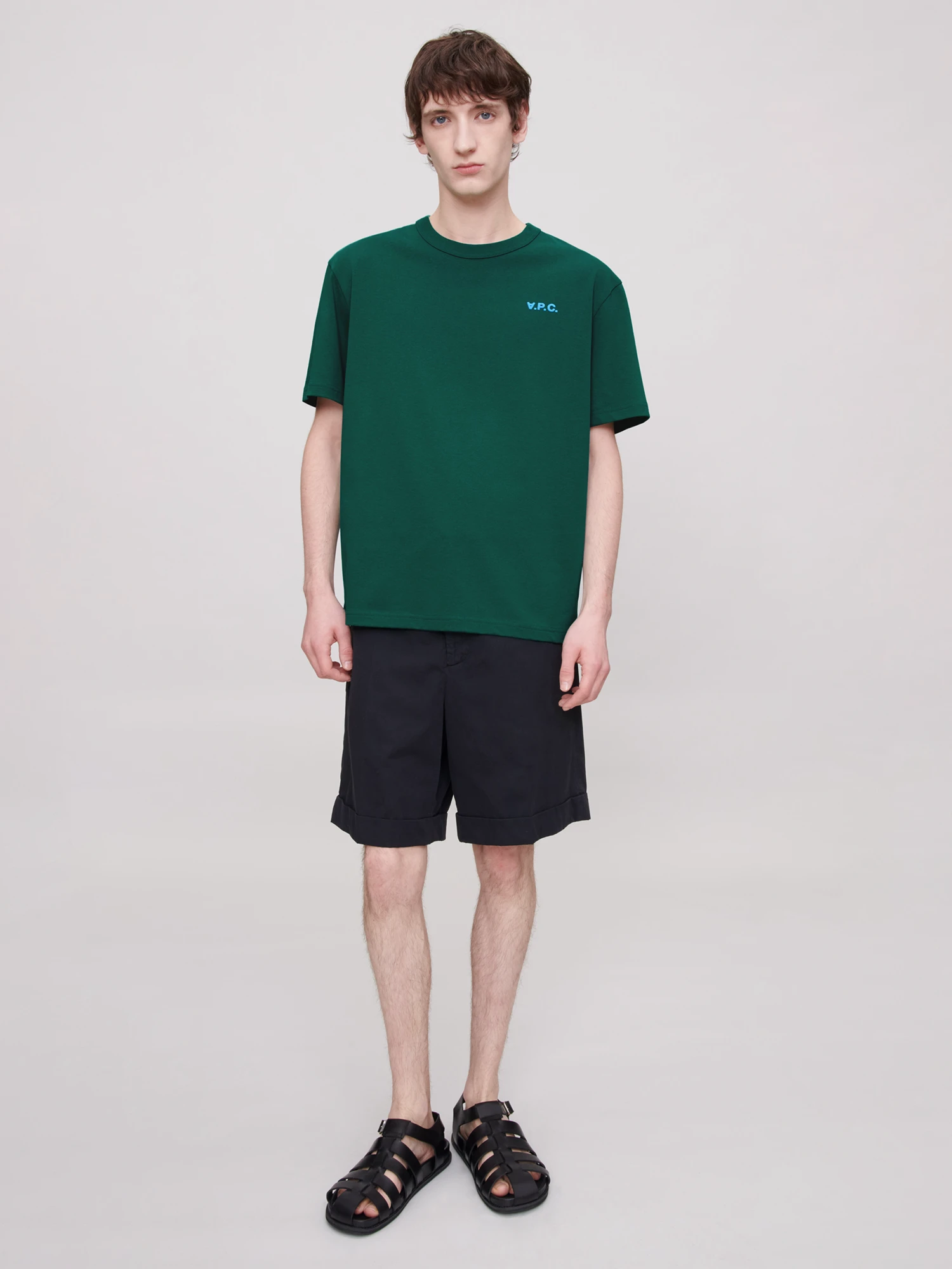 Футболка A.P.C. Boxy Petit VPC T-Shirt Vert Bleu
