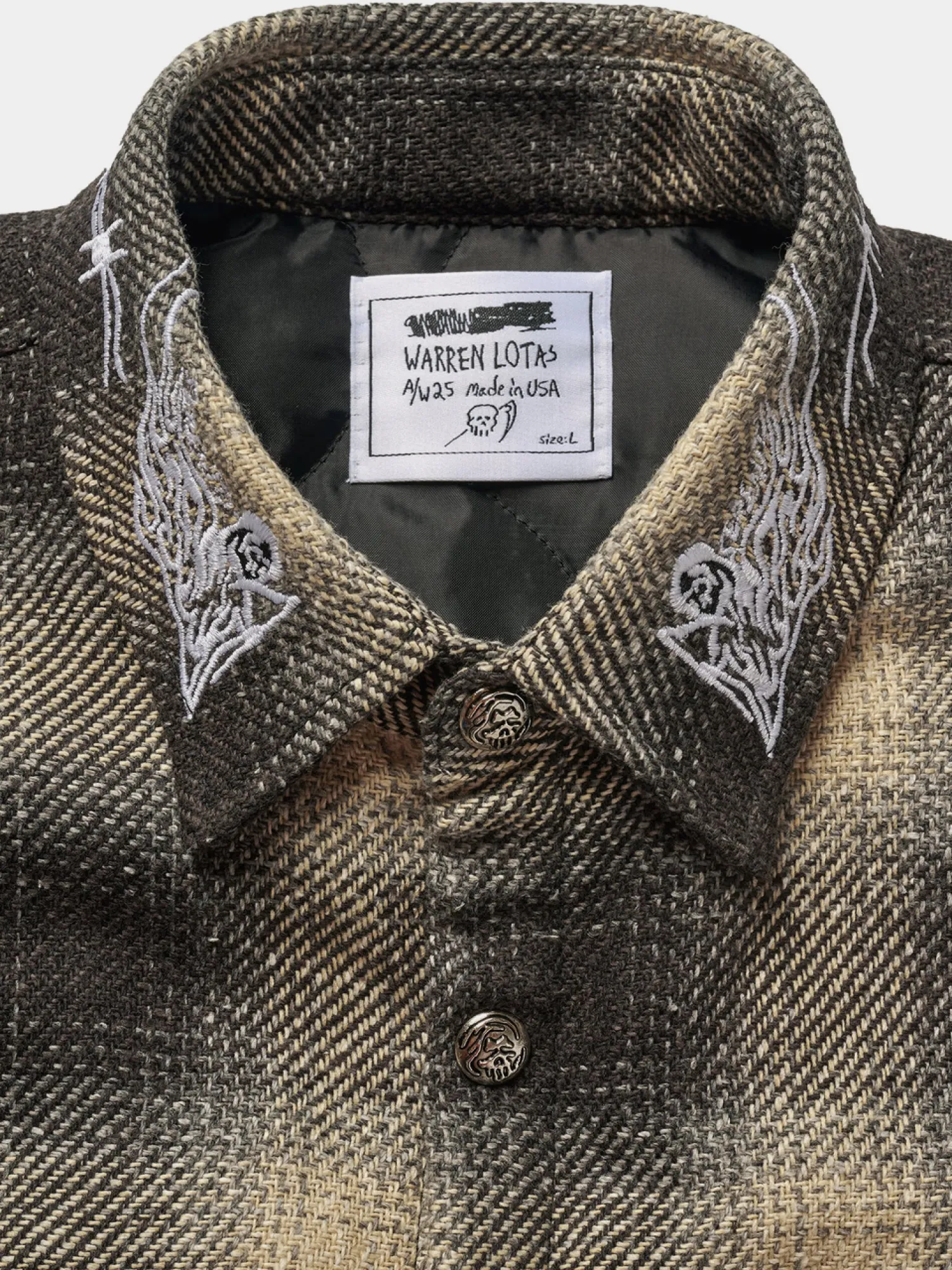 Рубашка WARREN LOTAS Quilted Lined Flannel Black Plaid