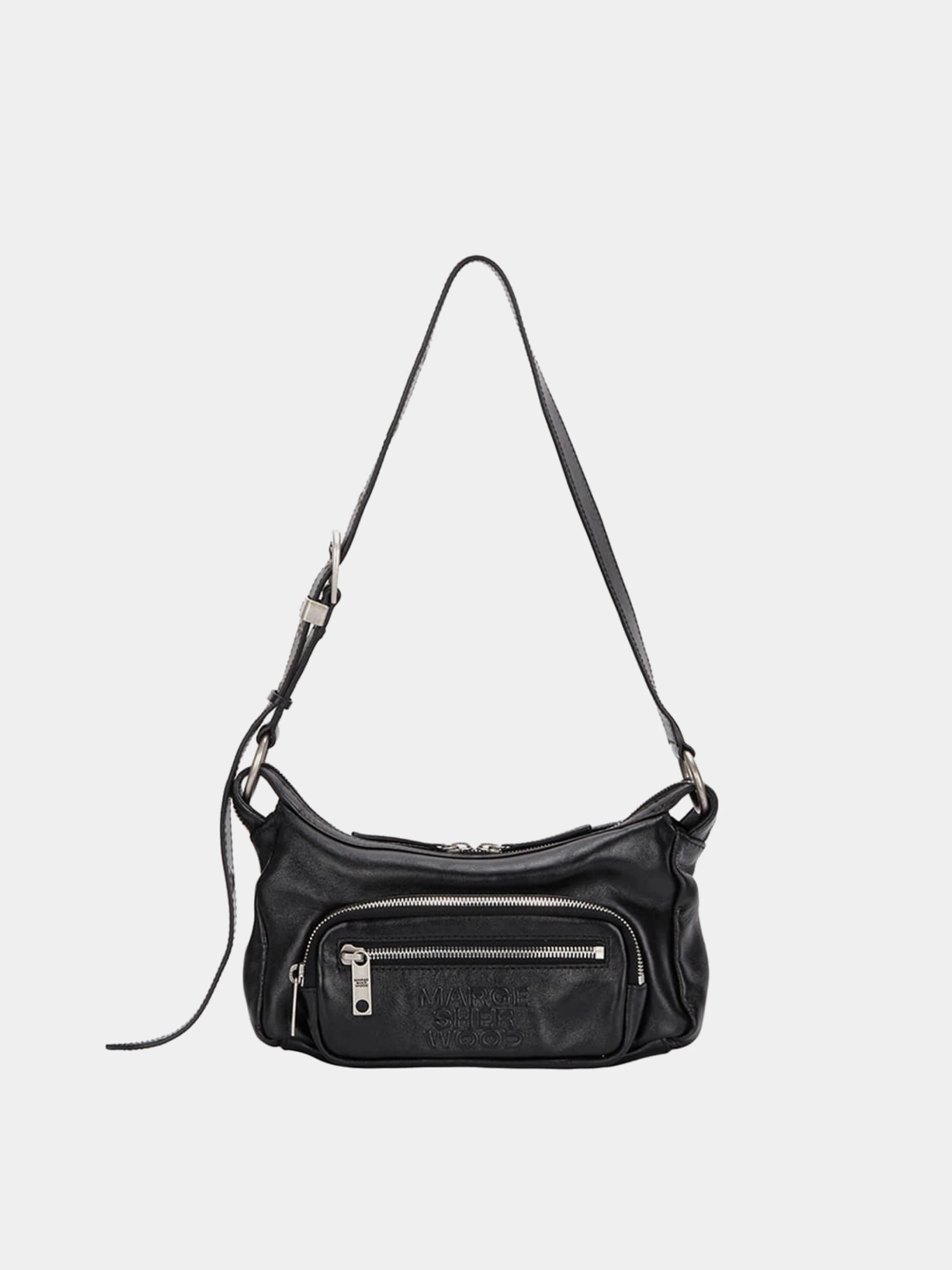 Сумка MARGESHERWOOD Outpocket Hobo Mini Black Glossy Plain