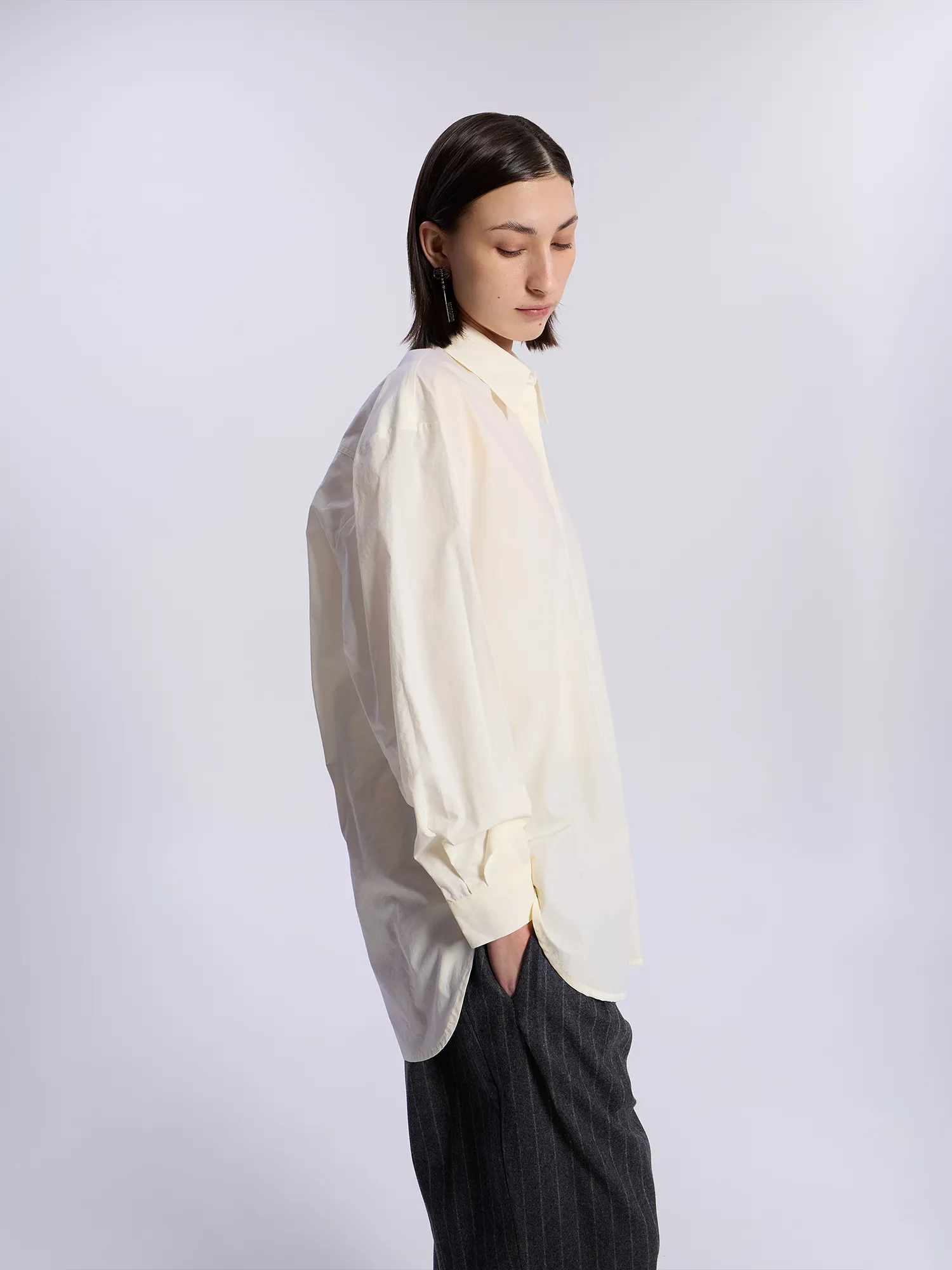 Женская рубашка AMOMENTO Oversized Shirts Ecru