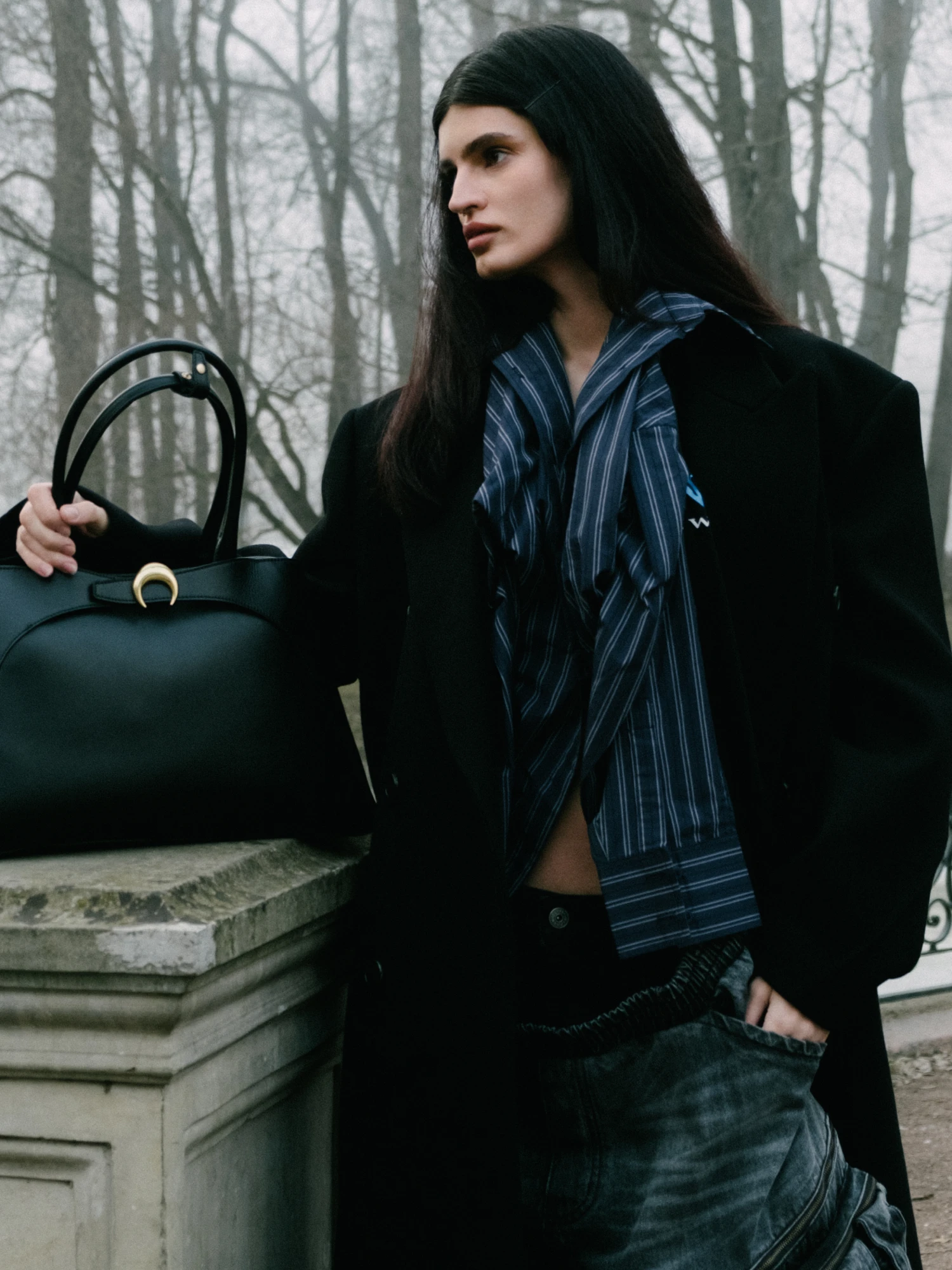 Cумка Marine Serre Smooth Leather Aurora Black
