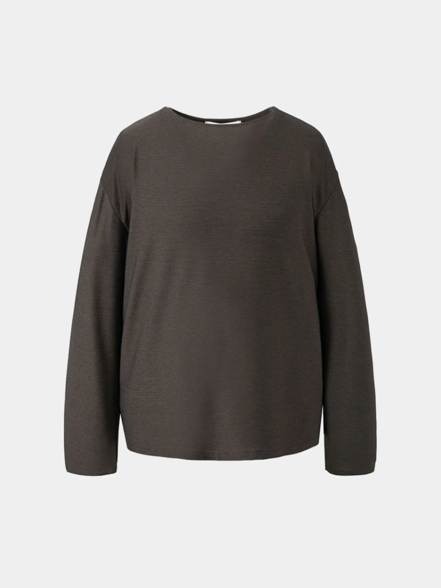 Лонгслив AMOMENTO Stripe Boat Neck Grey