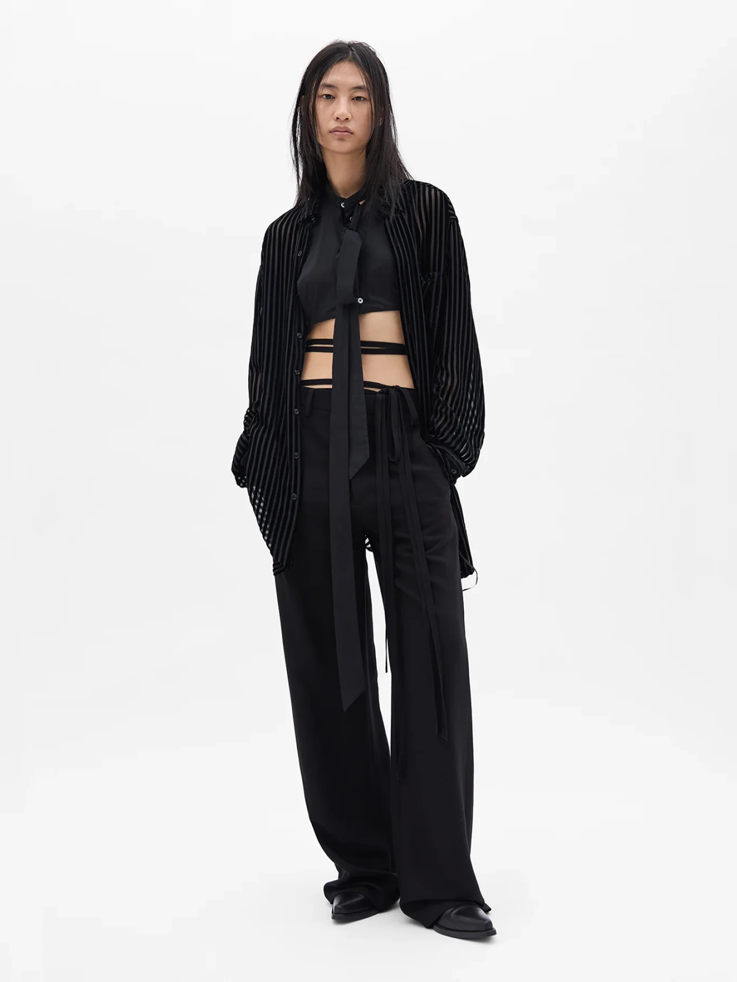 Женская рубашка Ann Demeulemeester Striped Elisabeth Black