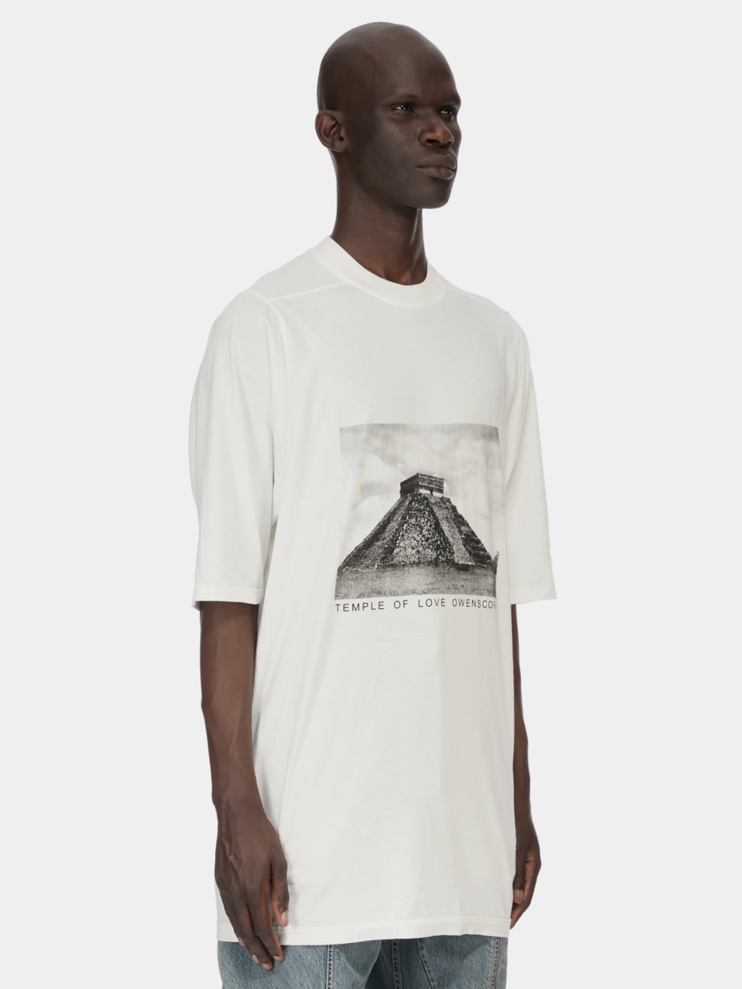 Футболка RICK OWENS DRKSHDW Temple Of Love Jumbo SS T Milk/Black