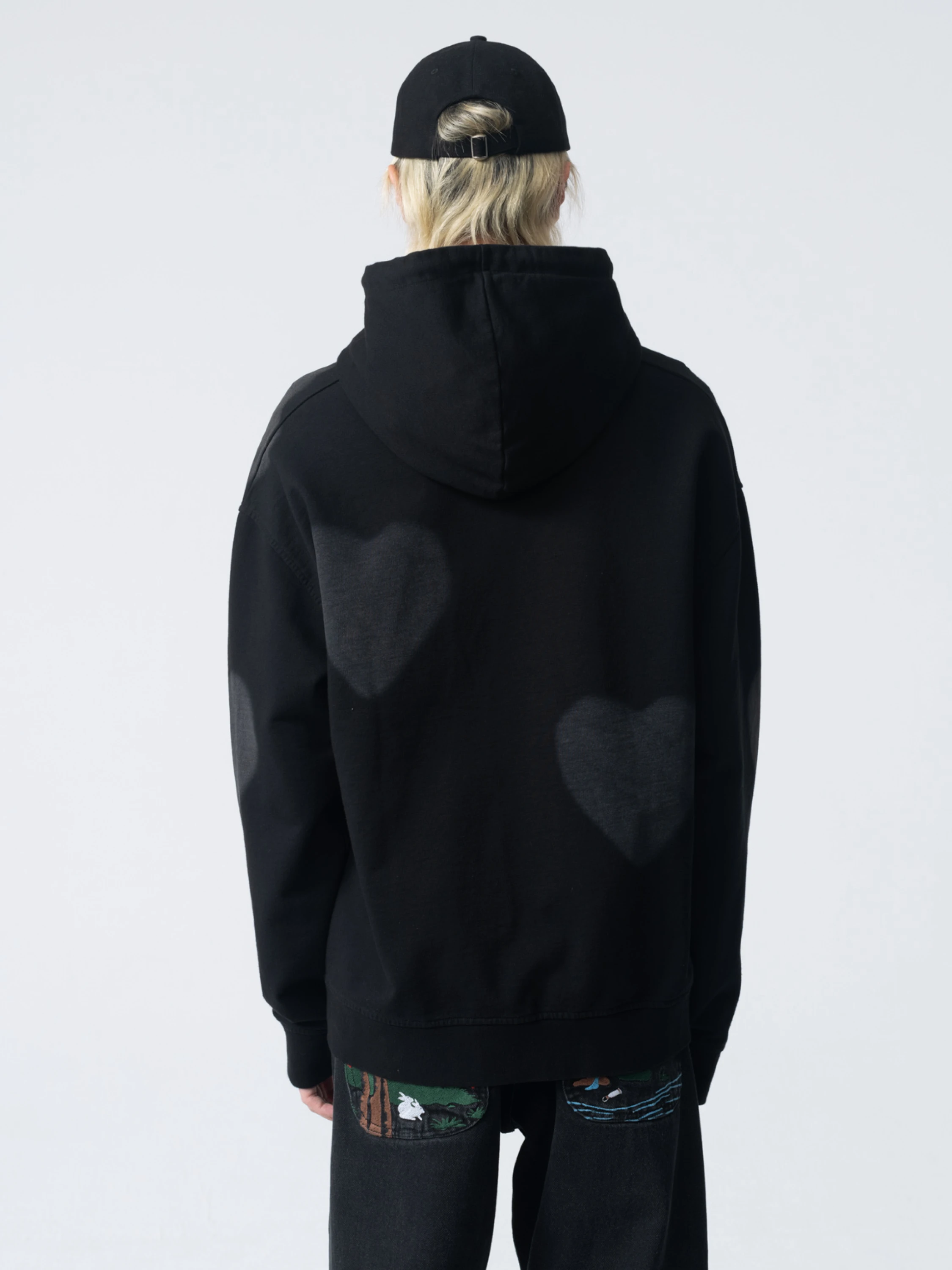 Зип-худи Carne Bollente Heart Impact Washed Black
