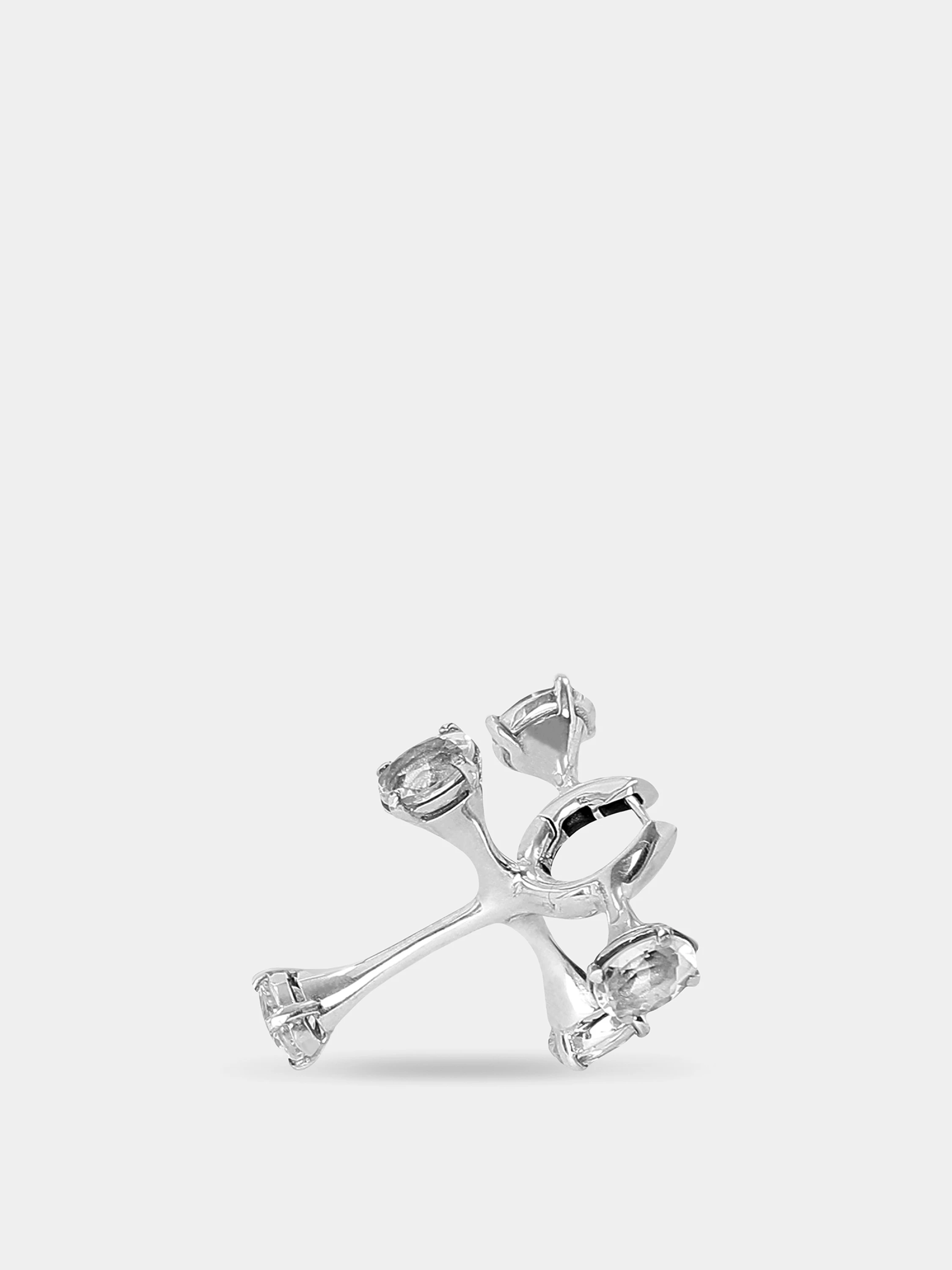 Моносерьга Rhoe Bermat Echo Frax Rock Crystal