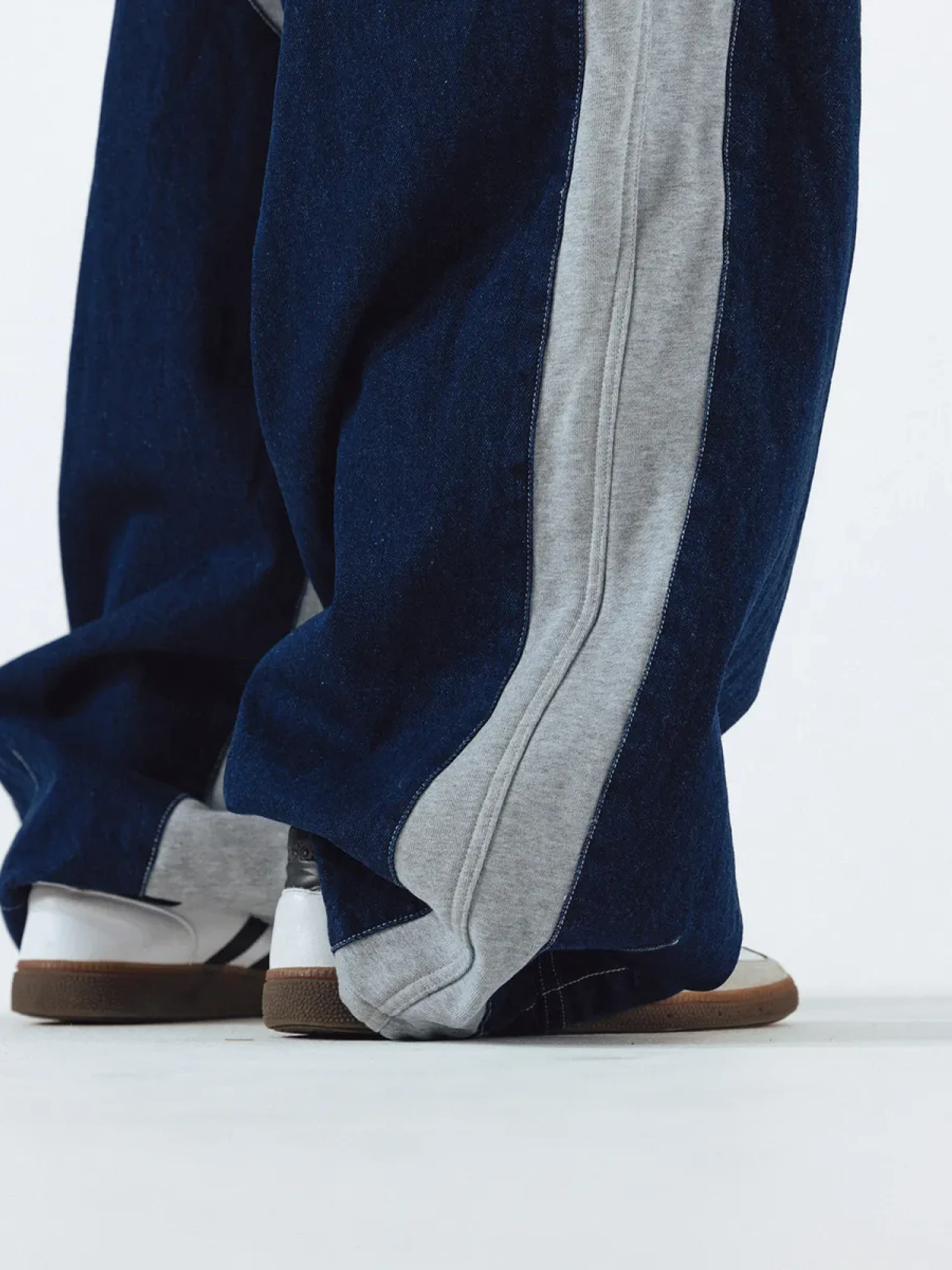 Брюки ANGLAN Denim Double Sweat Balloon Melange Grey