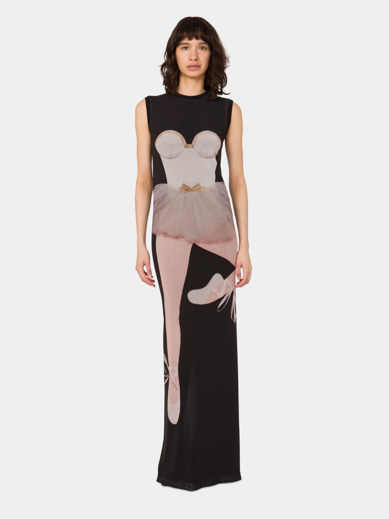 Женское платье MOSCHINO Ballerina Print Dress Black