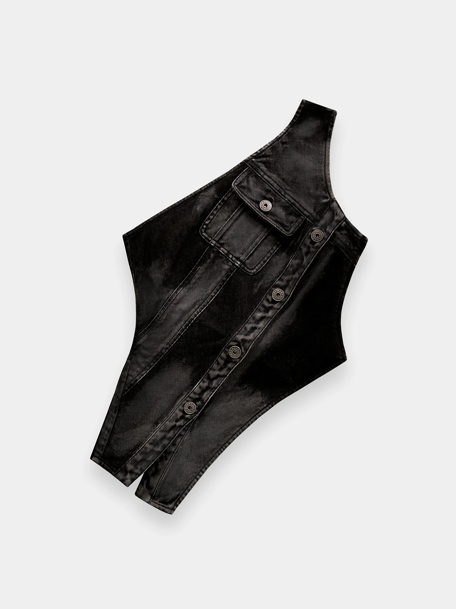 Женский топ MARRKNULL Asymmetric Denim Black