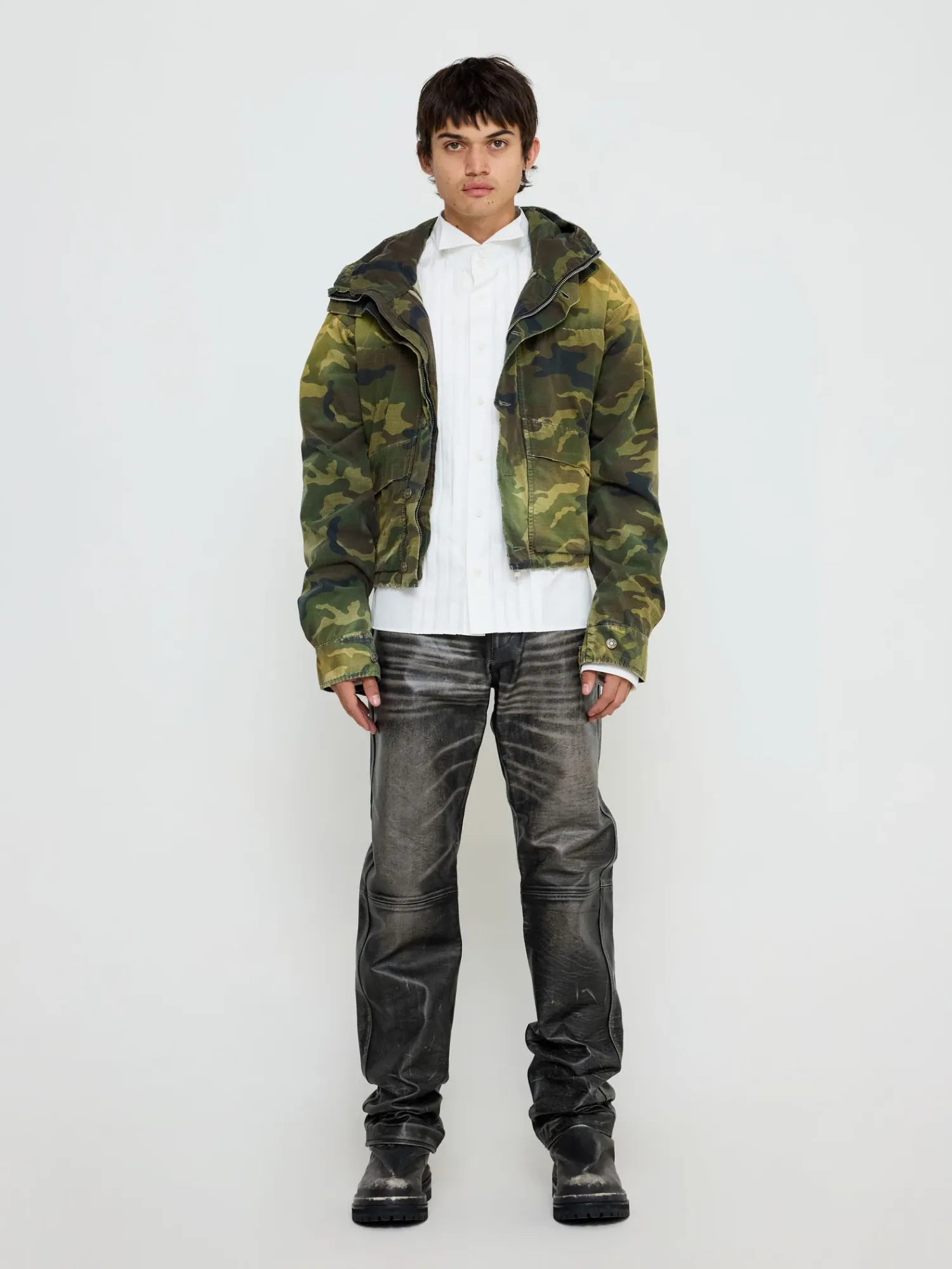 Брюки 424 Leather Five Pocket Rub Black