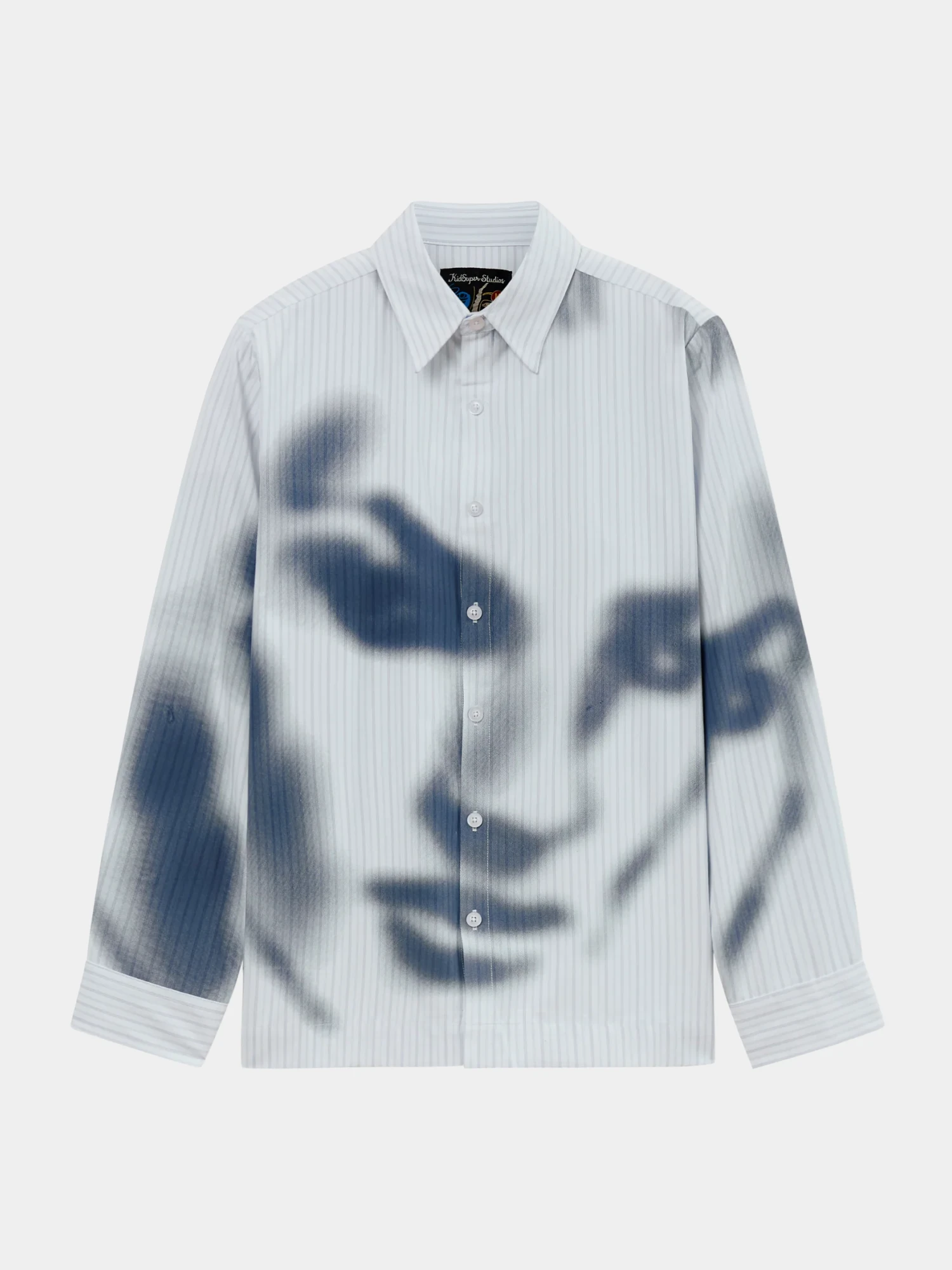 Рубашка KidSuper Blurry Face Airbrush Striped Black