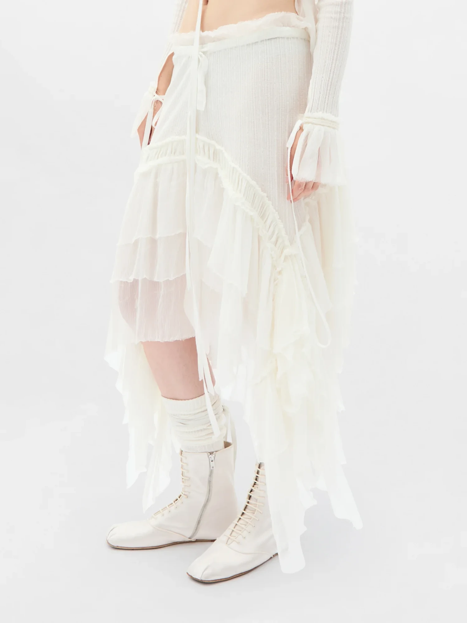 Женская юбка Ann Demeulemeester Bete Midi Natural White