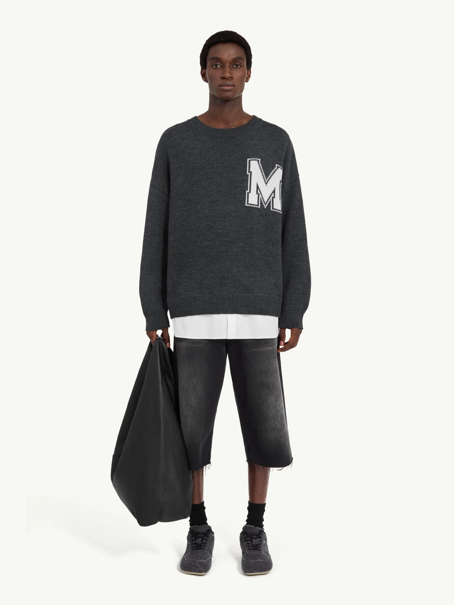 Свитер MM6 Maison Margiela Two in One Varsity Dark Grey