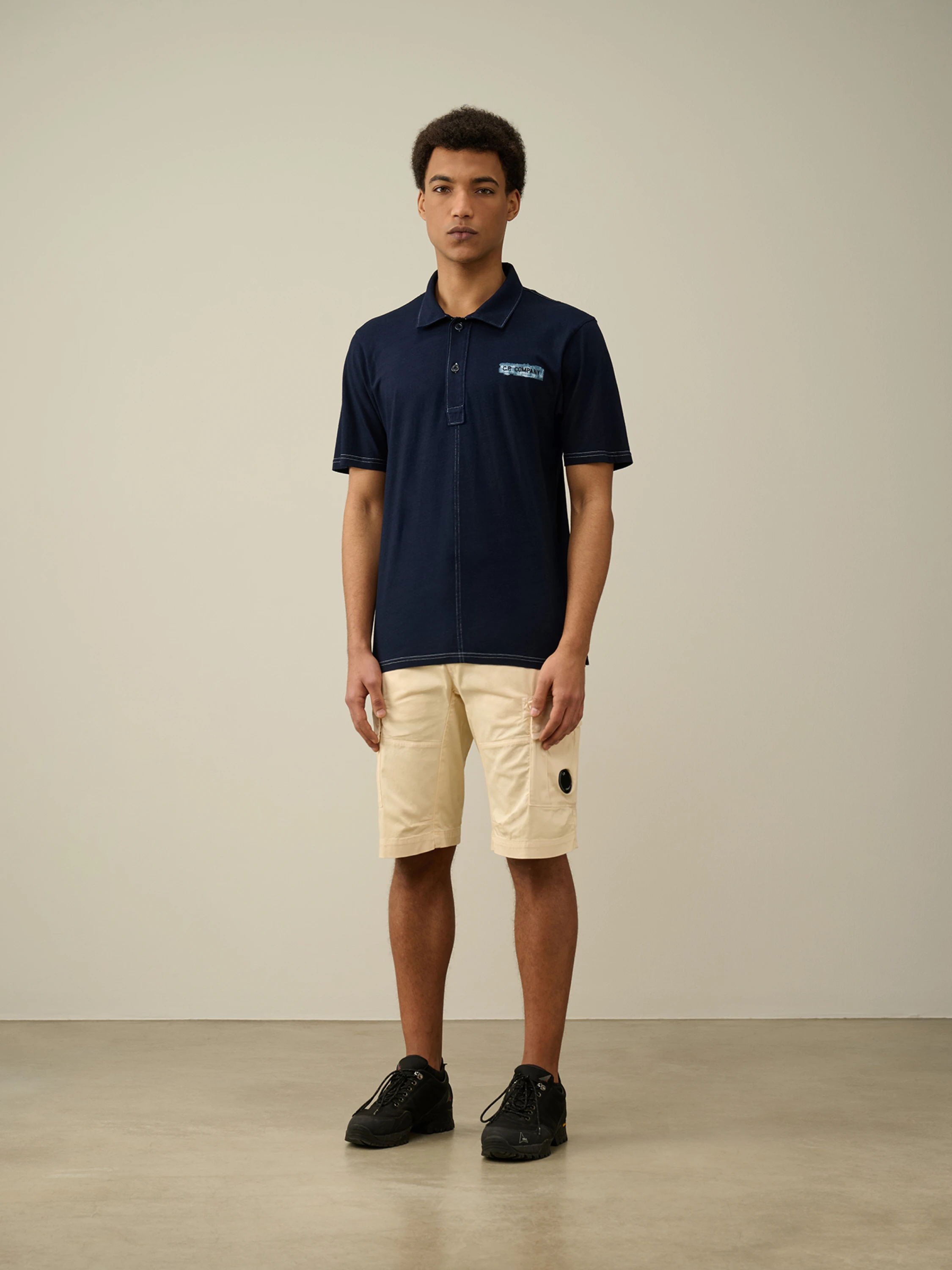 Поло C.P. Company Indigo Jersey Polo Shirt Denim Blue