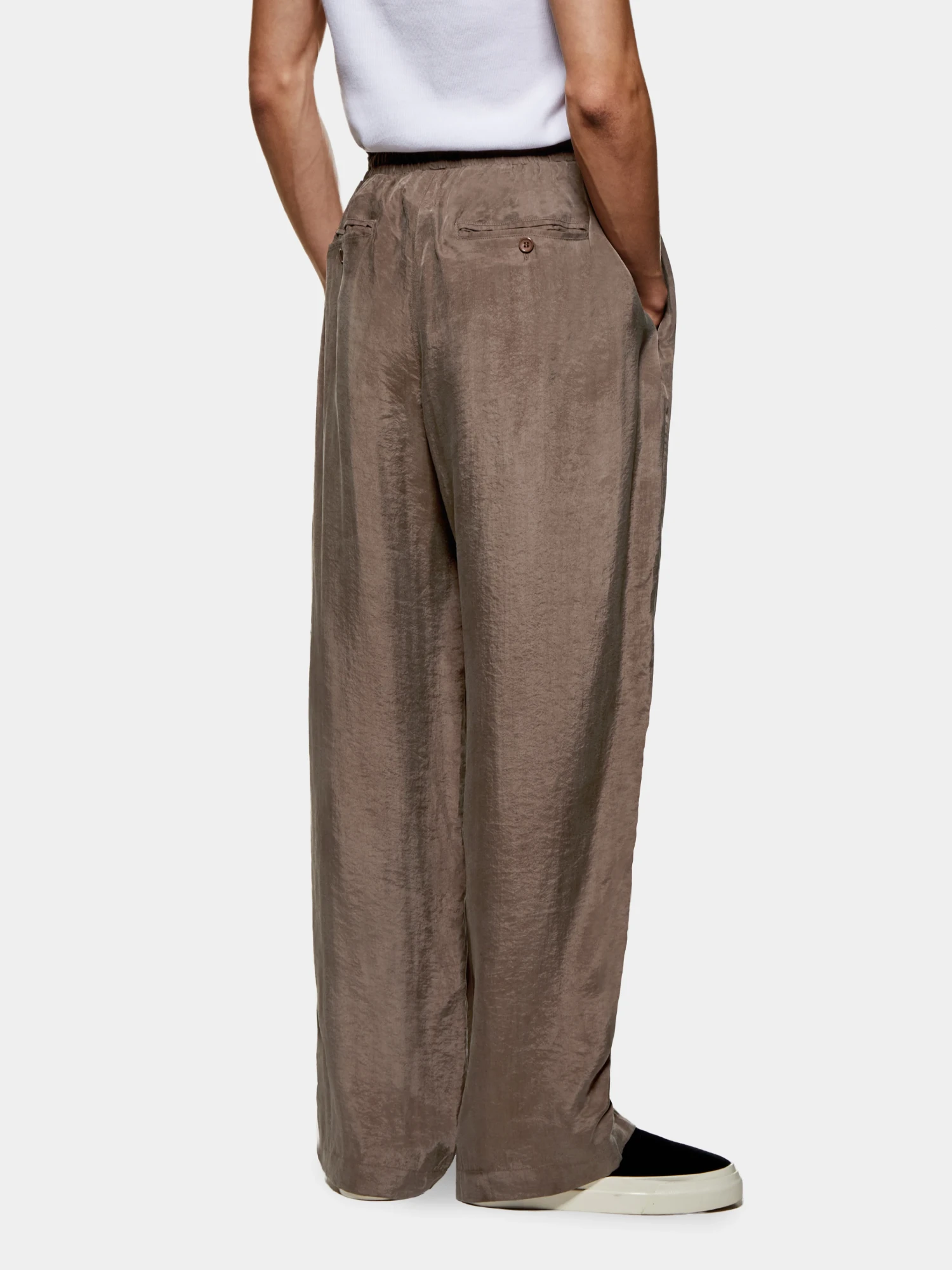 Брюки MKI MIYUKI ZOKU Sandwash Cupro Wide Leg Brown