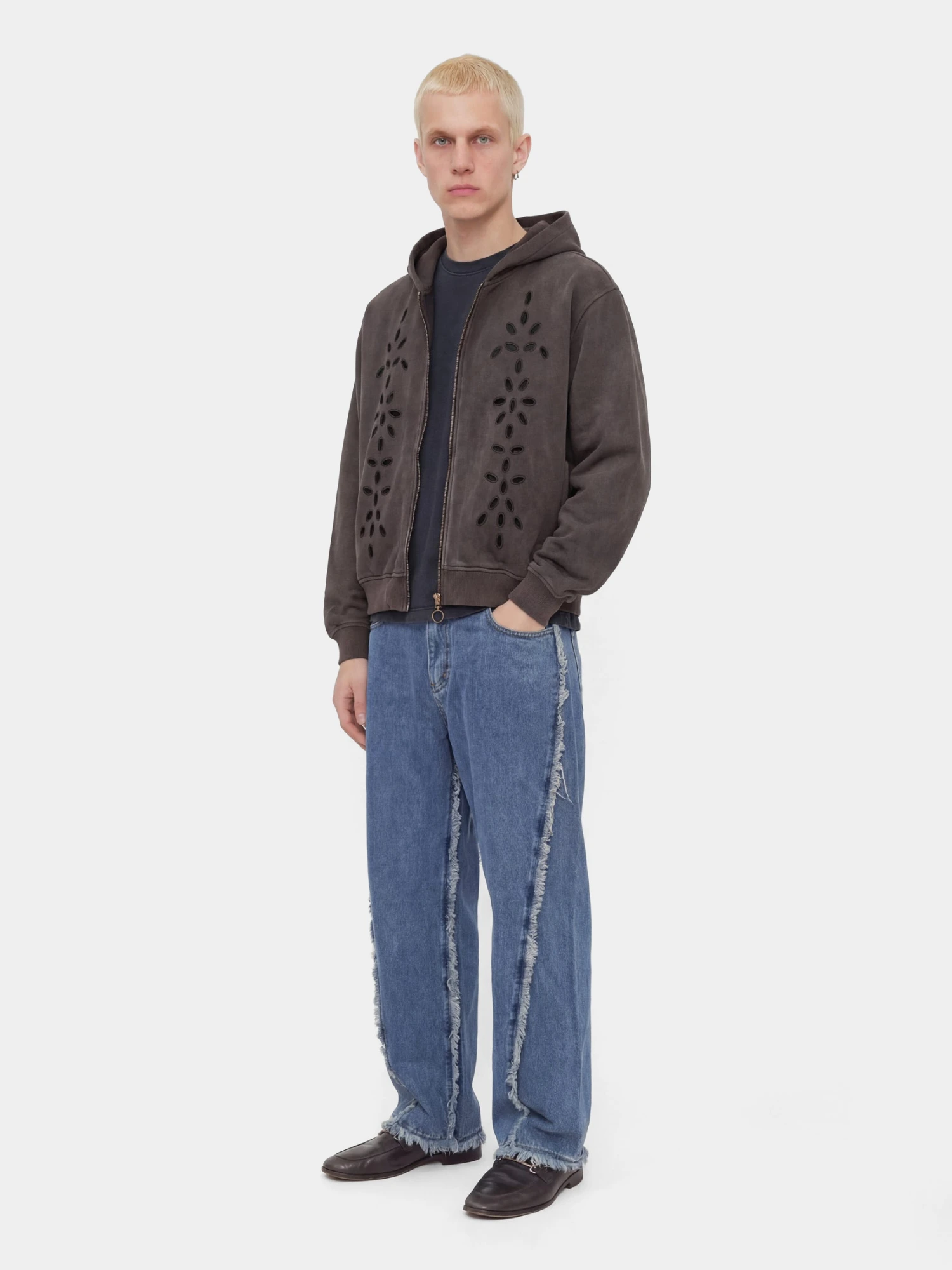 Зип-худи lorenz Broderie Washed Black