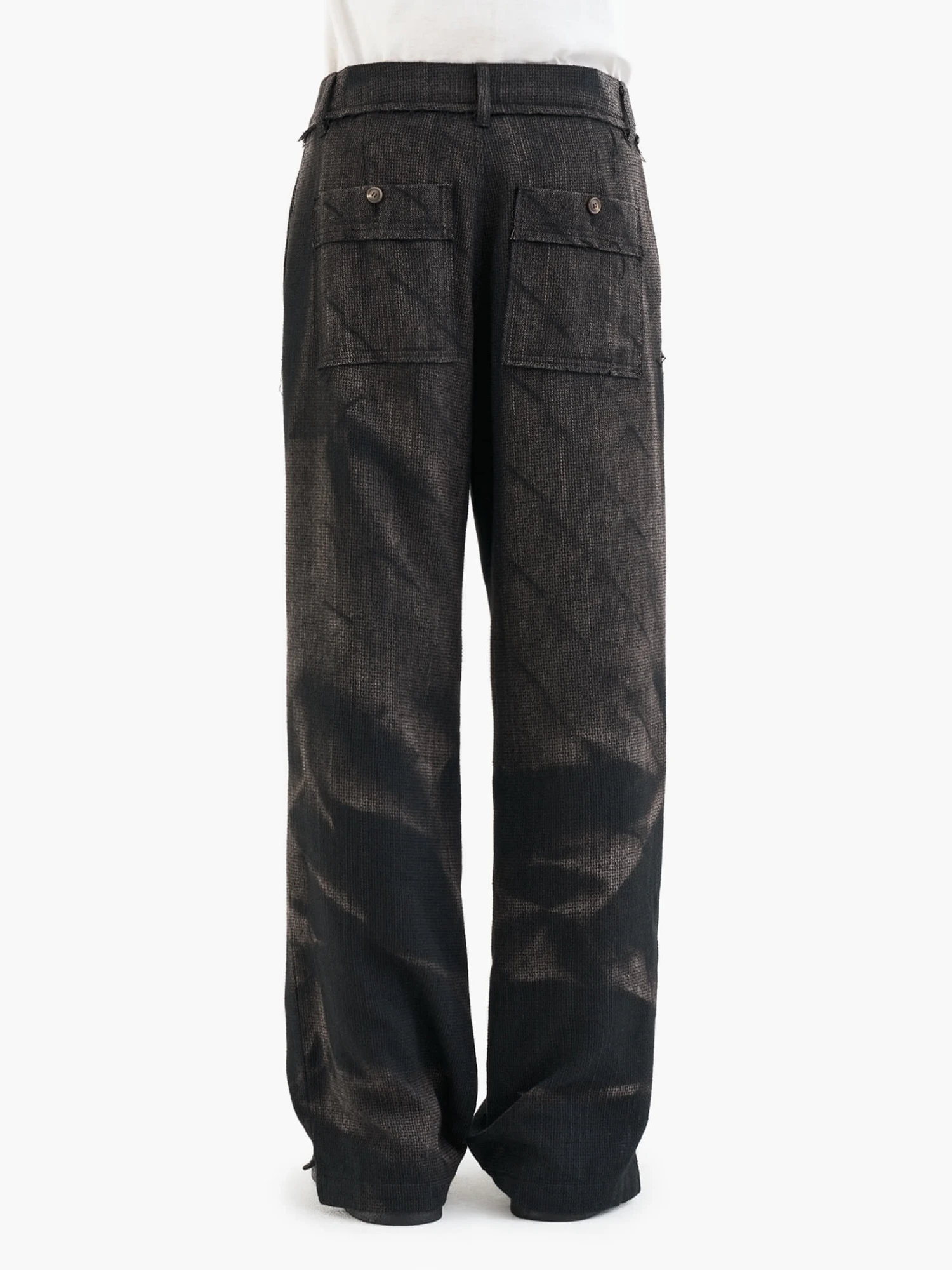Брюки JIYONGKIM Sun-Bleached Raw Edged Straight Black
