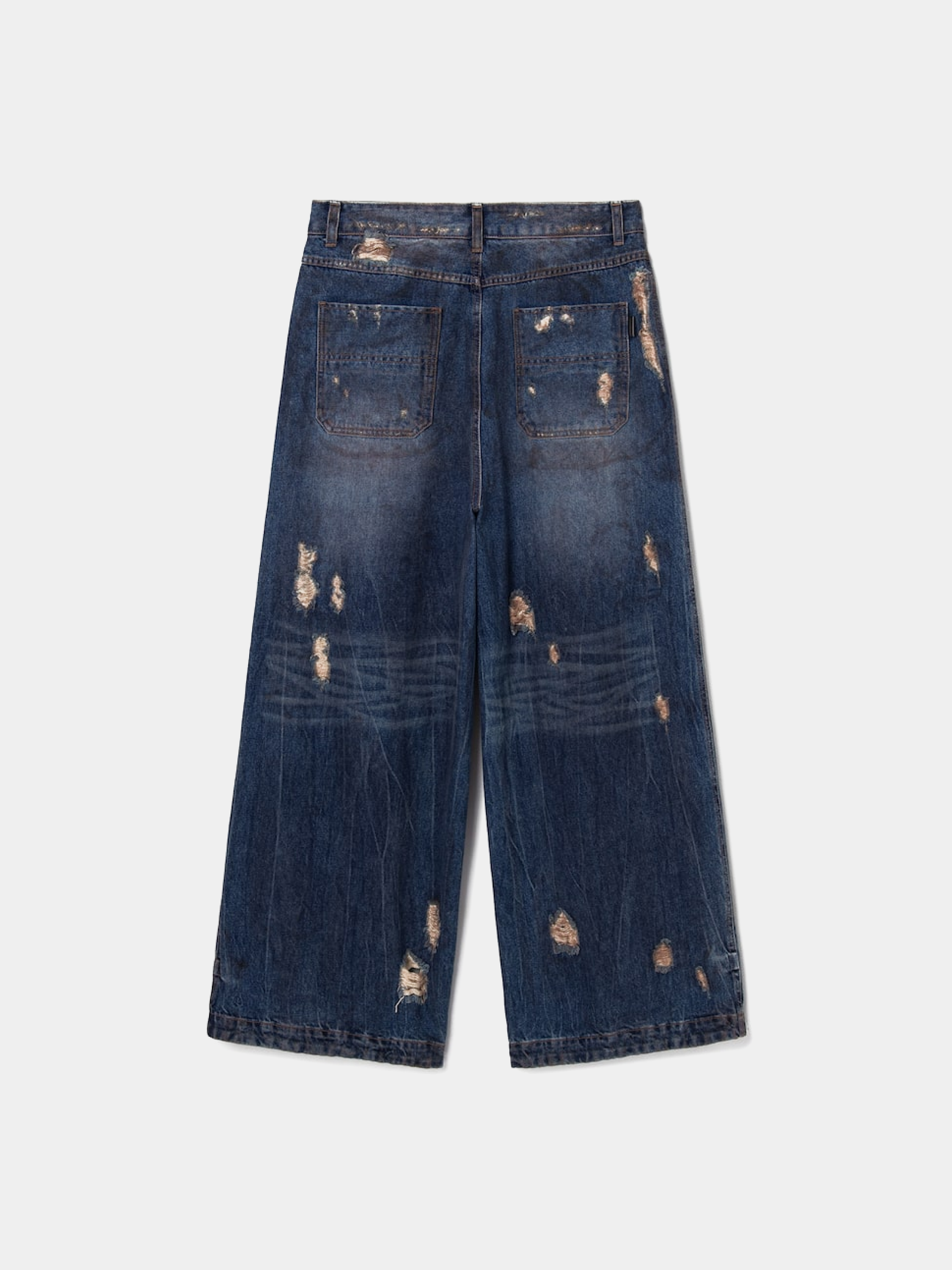 Джинсы JUUN.J Oil-Washed Distressed Denim Blue