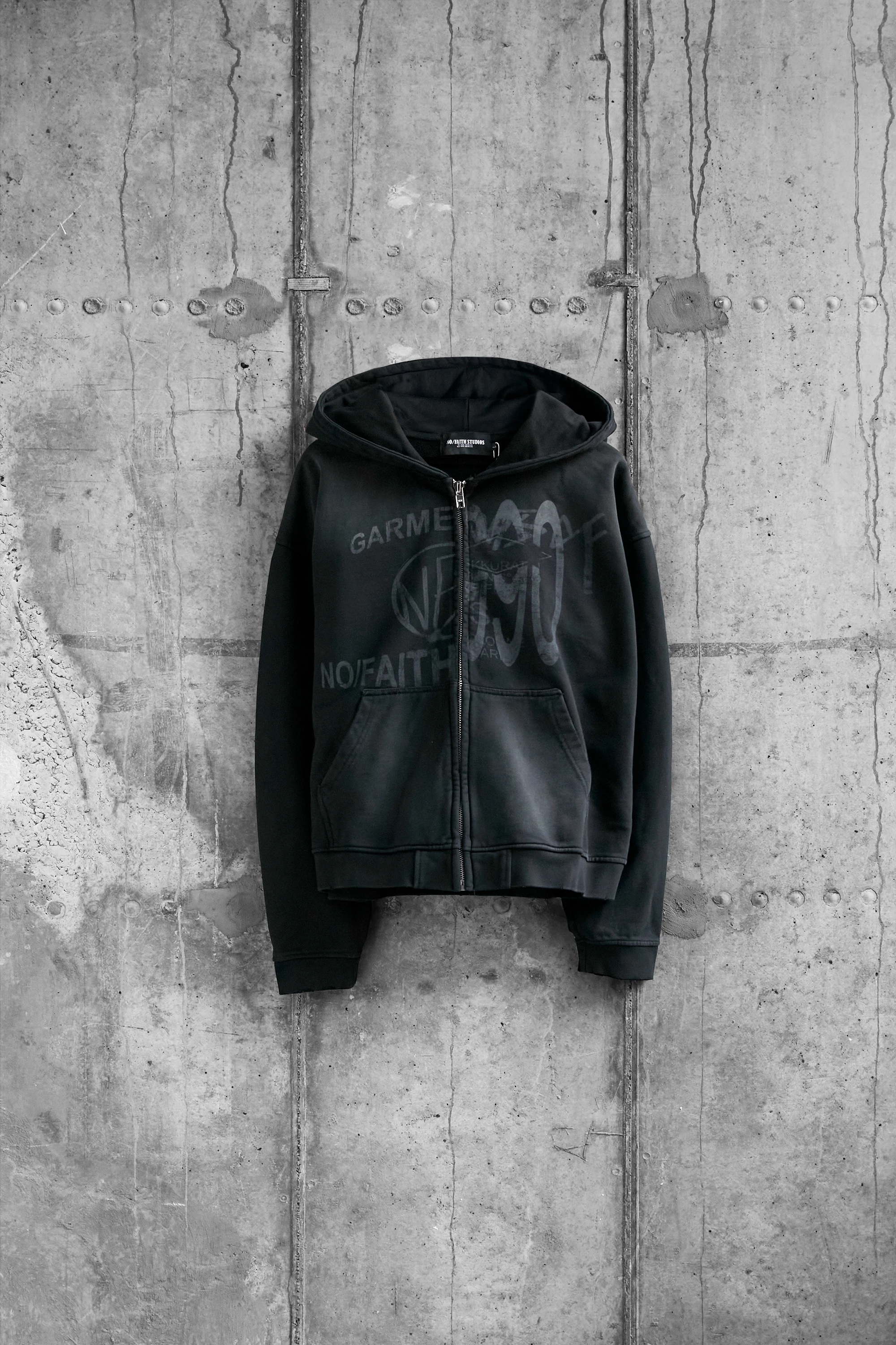 Зип-худи NO/FAITH STUDIOS Split Zip Jacket Used Black