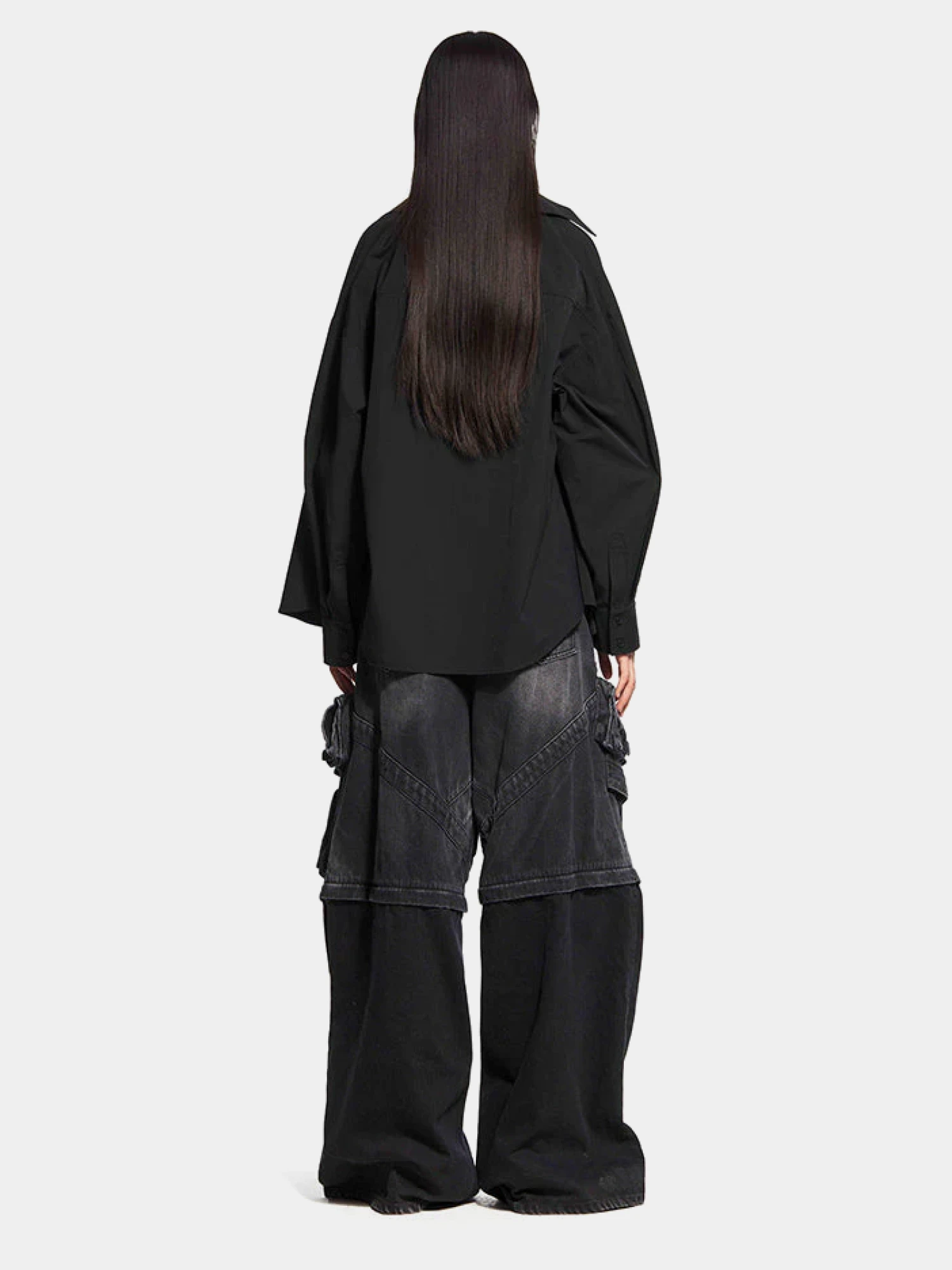 Женские джинсы MARRKNULL Double Waist Two-Piece Black