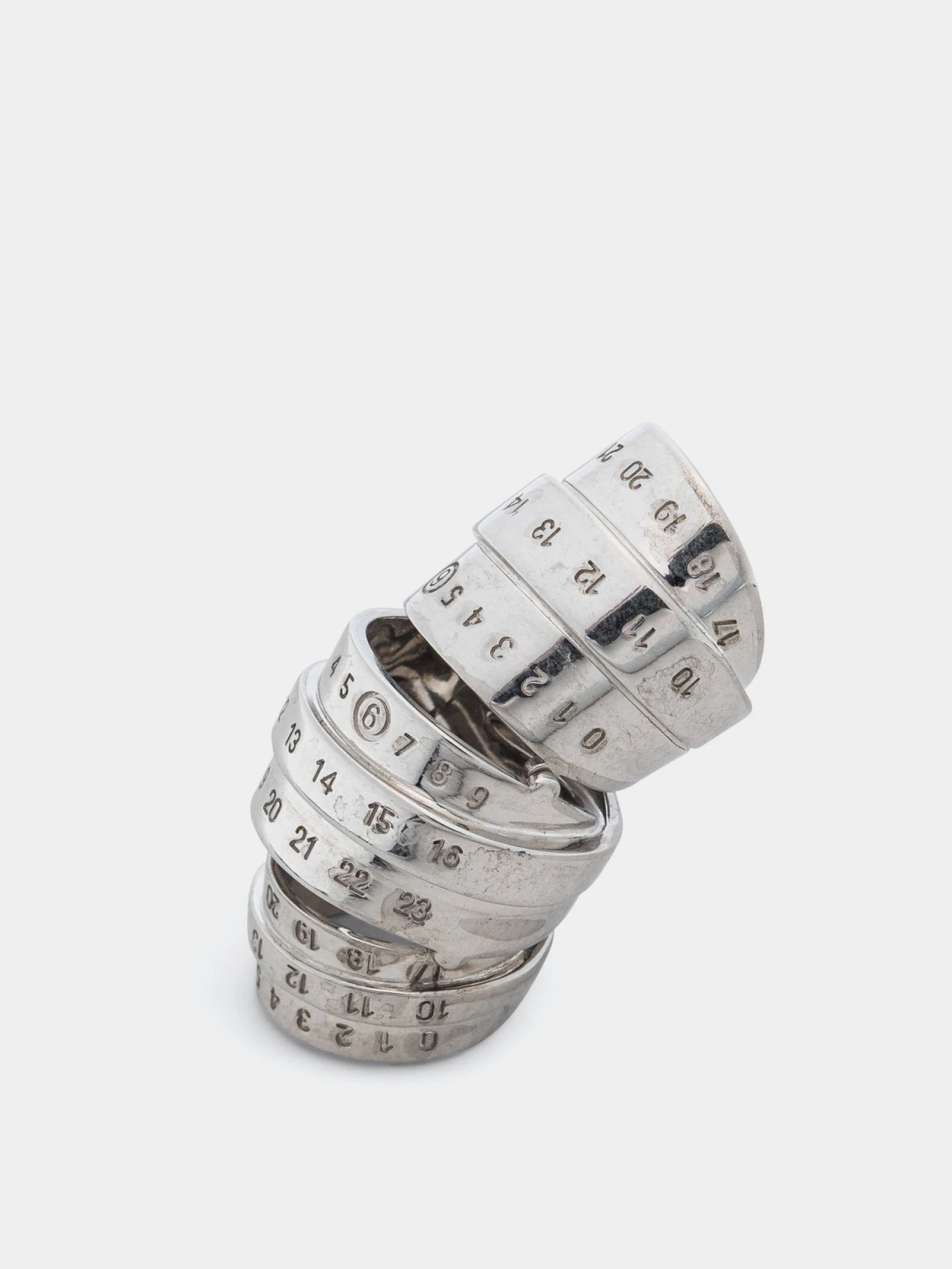 Кольцо MM6 Maison Margiela Numeric Polished Palladio