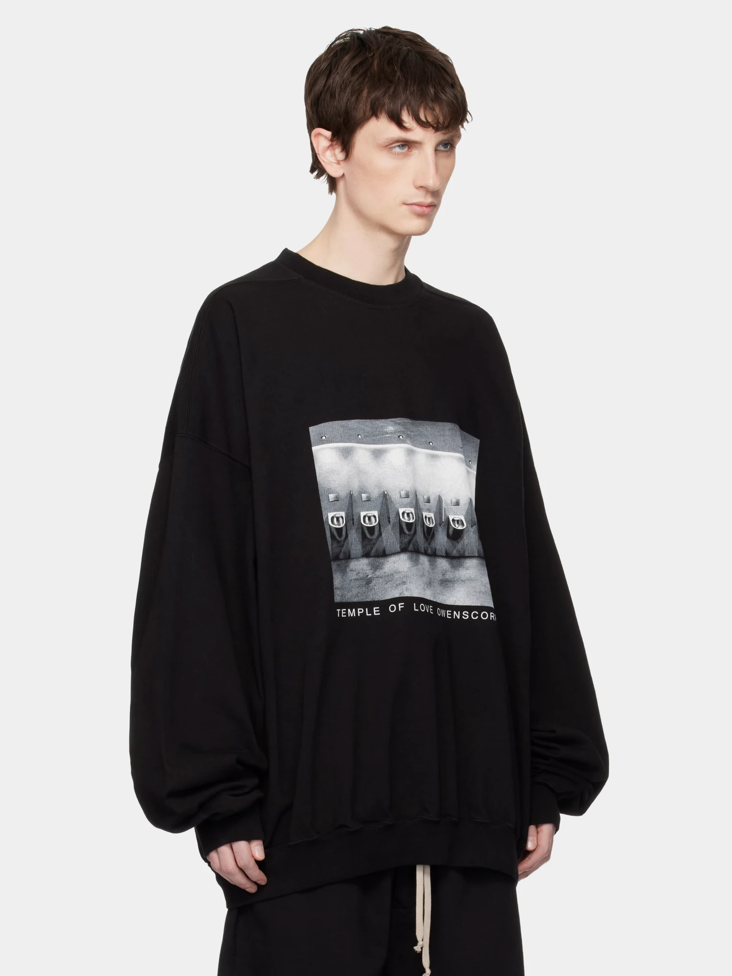 Свитшот RICK OWENS DRKSHDW Temple Of Love Hun Milk/Black