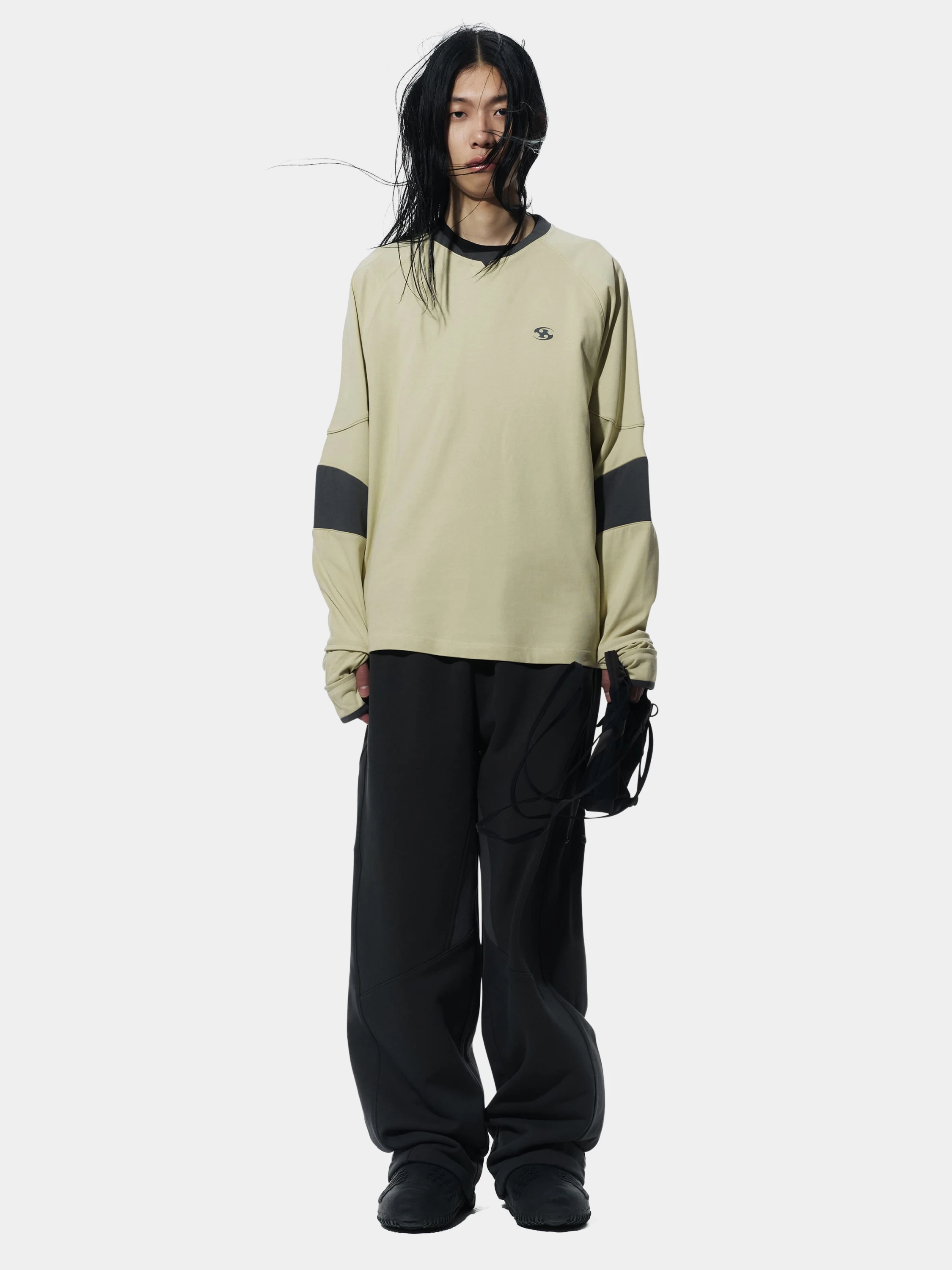 Лонгслив SAN SAN GEAR Piping Block Long Sleeves Yellow
