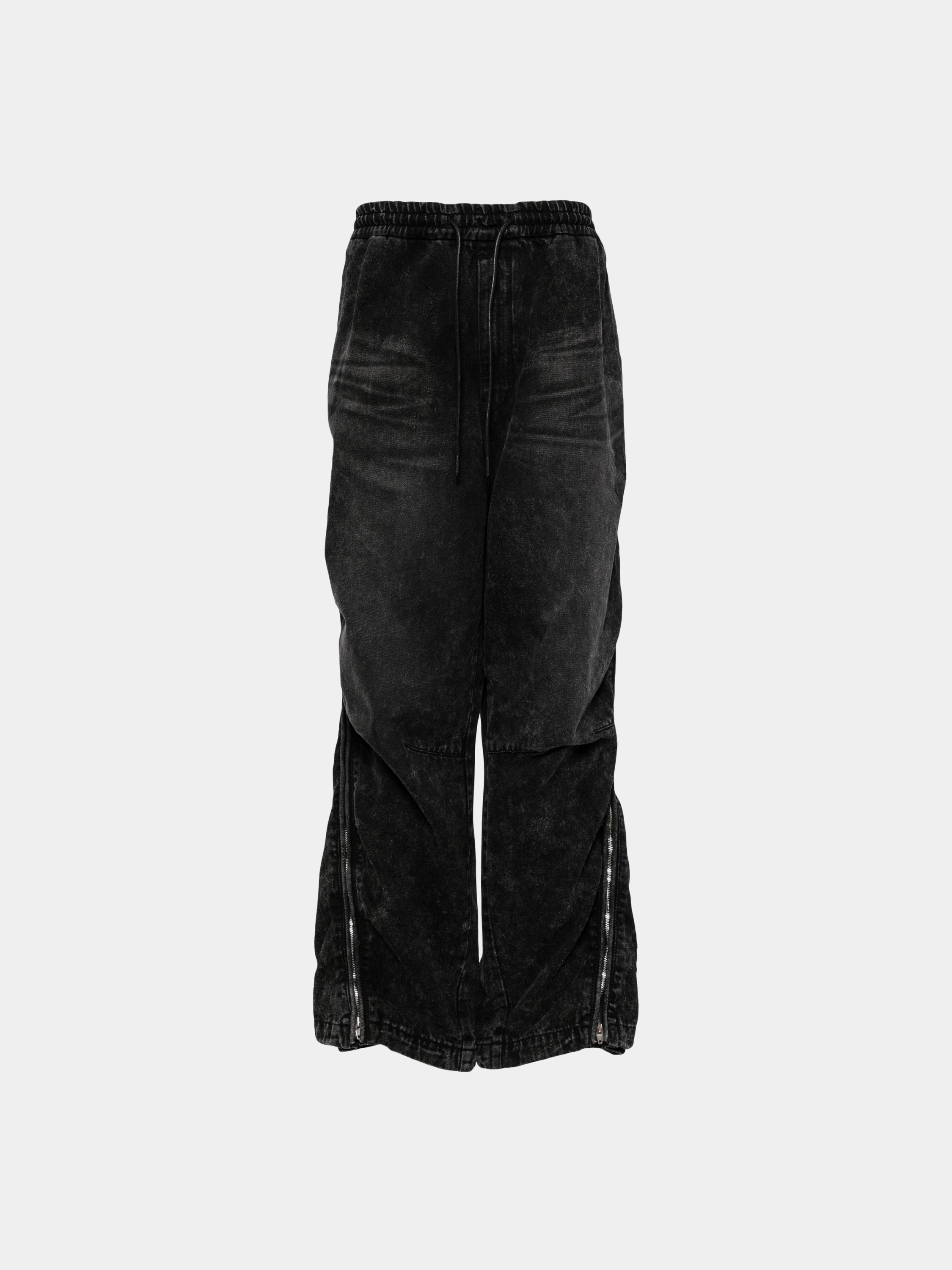 Брюки JUUN.J Full Side-Zip Destroyed Denim Black