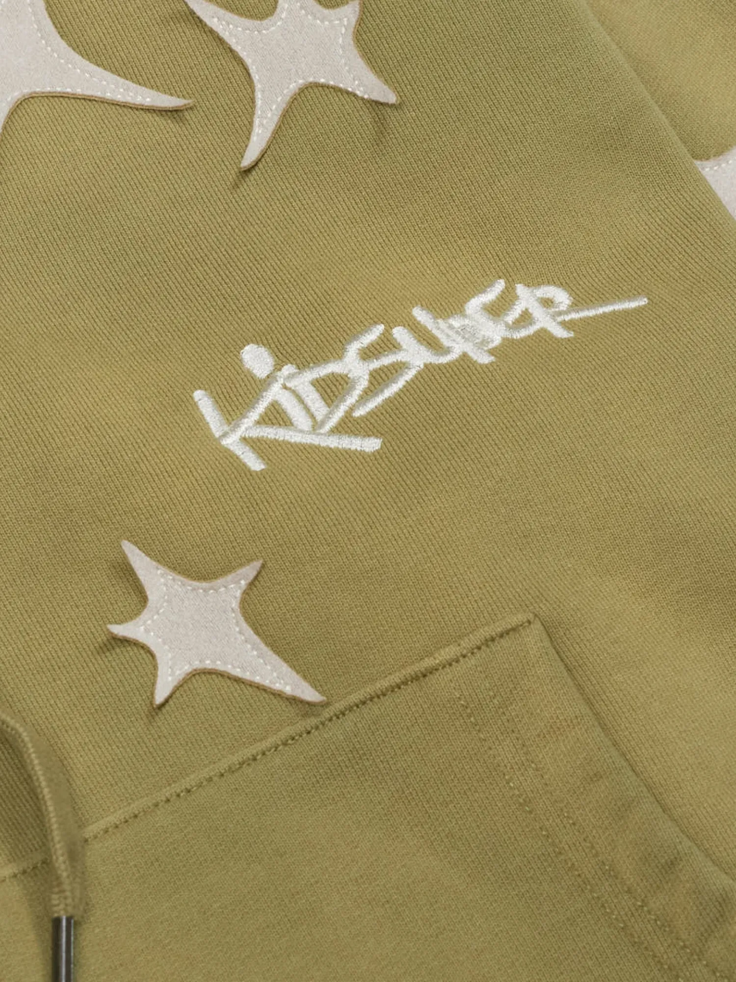 Зип-худи KidSuper Stars Patchwork Washed Green