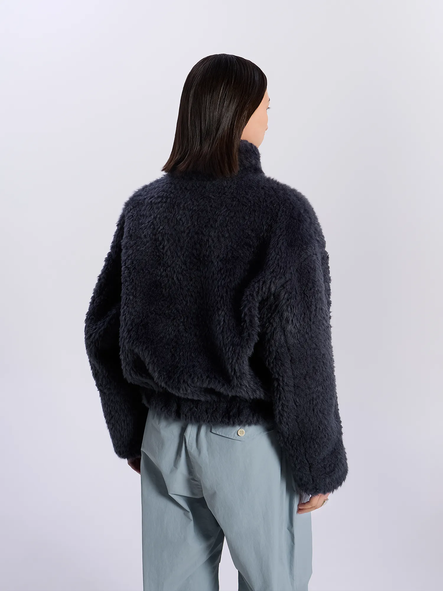 Женская флисовая куртка AMOMENTO Hairy Fur Blouson Charcoal