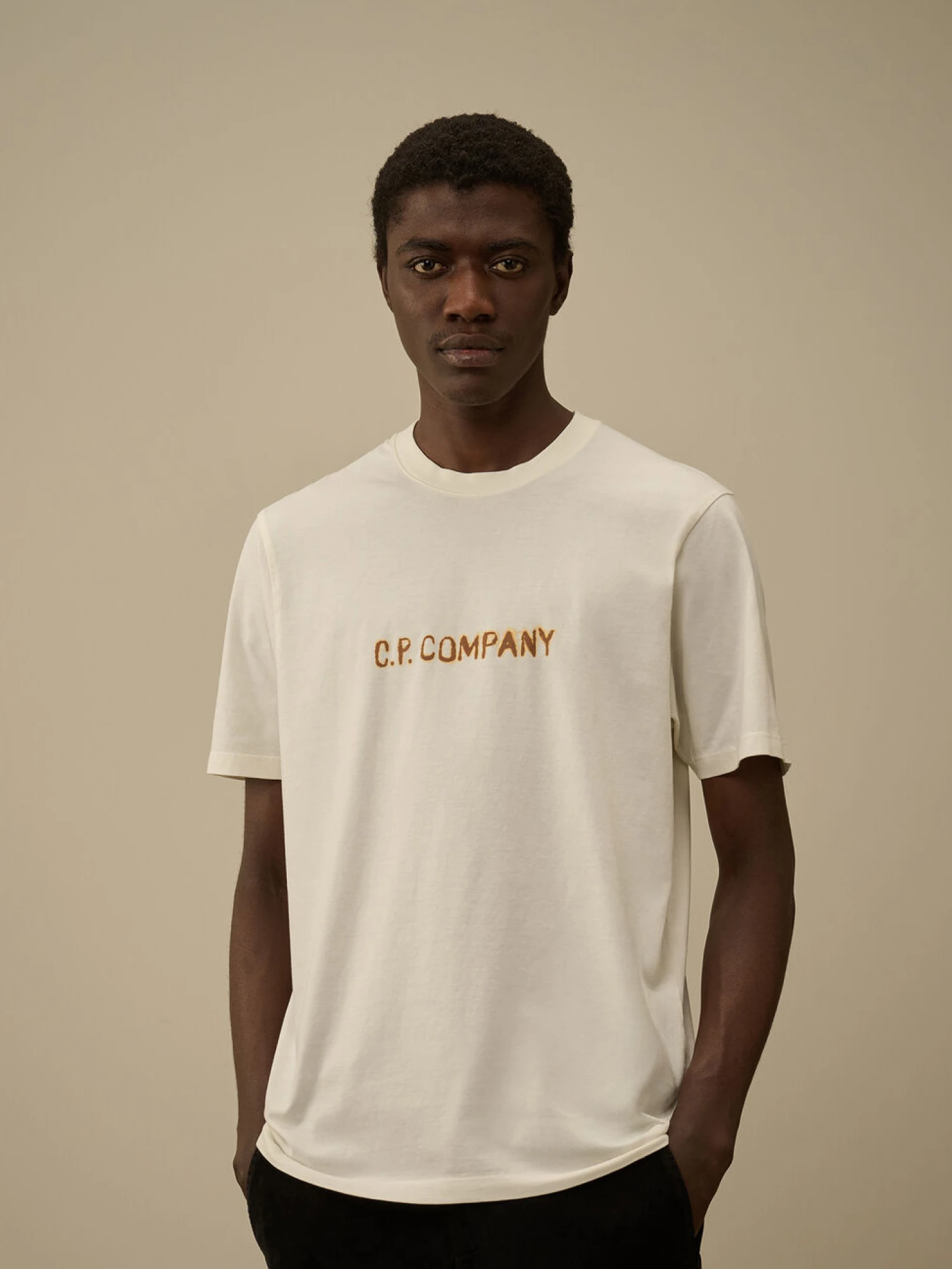 Футболка C.P. Company 30/1 Jersey Logo Gauze White