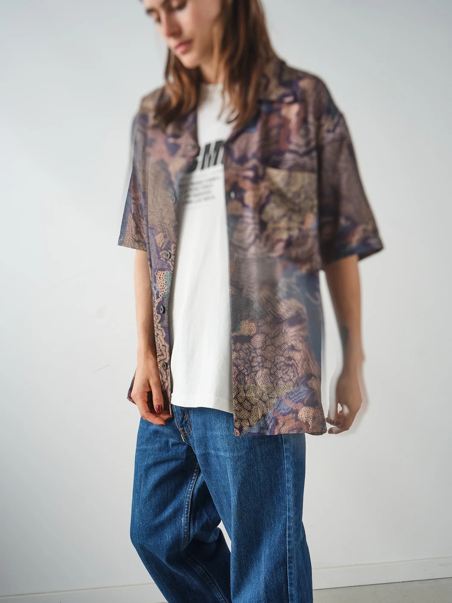 Рубашка ACMH x MARCUS JAMES SS Wave Navy Dark Taupe