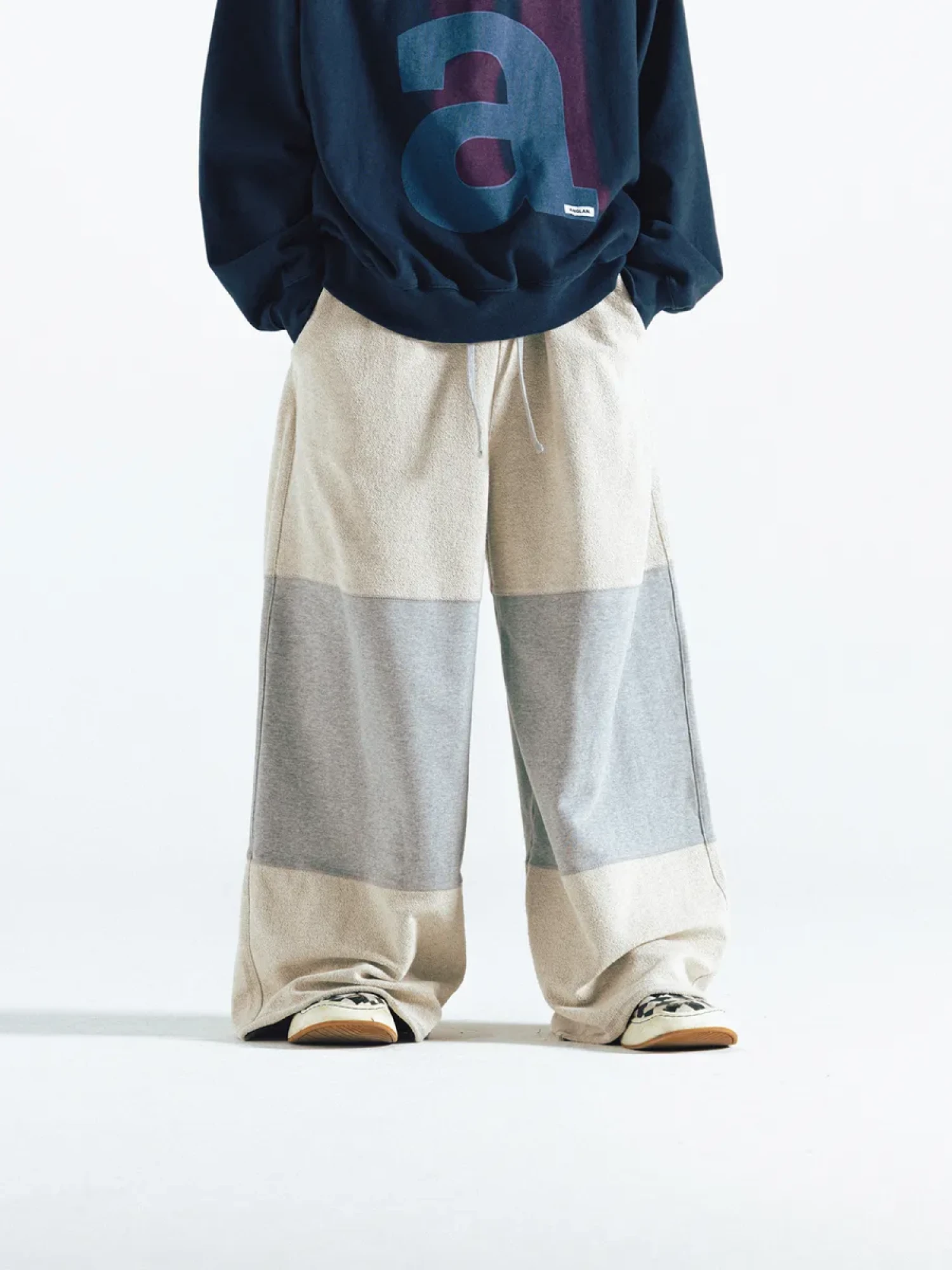 Брюки ANGLAN Reverse Panel Wide Sweat Grey