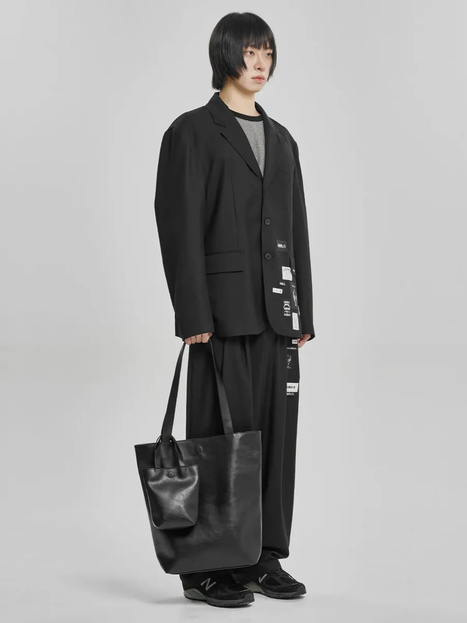 Сумка AJOBYAJO Vegan Leather Dual Tote Black