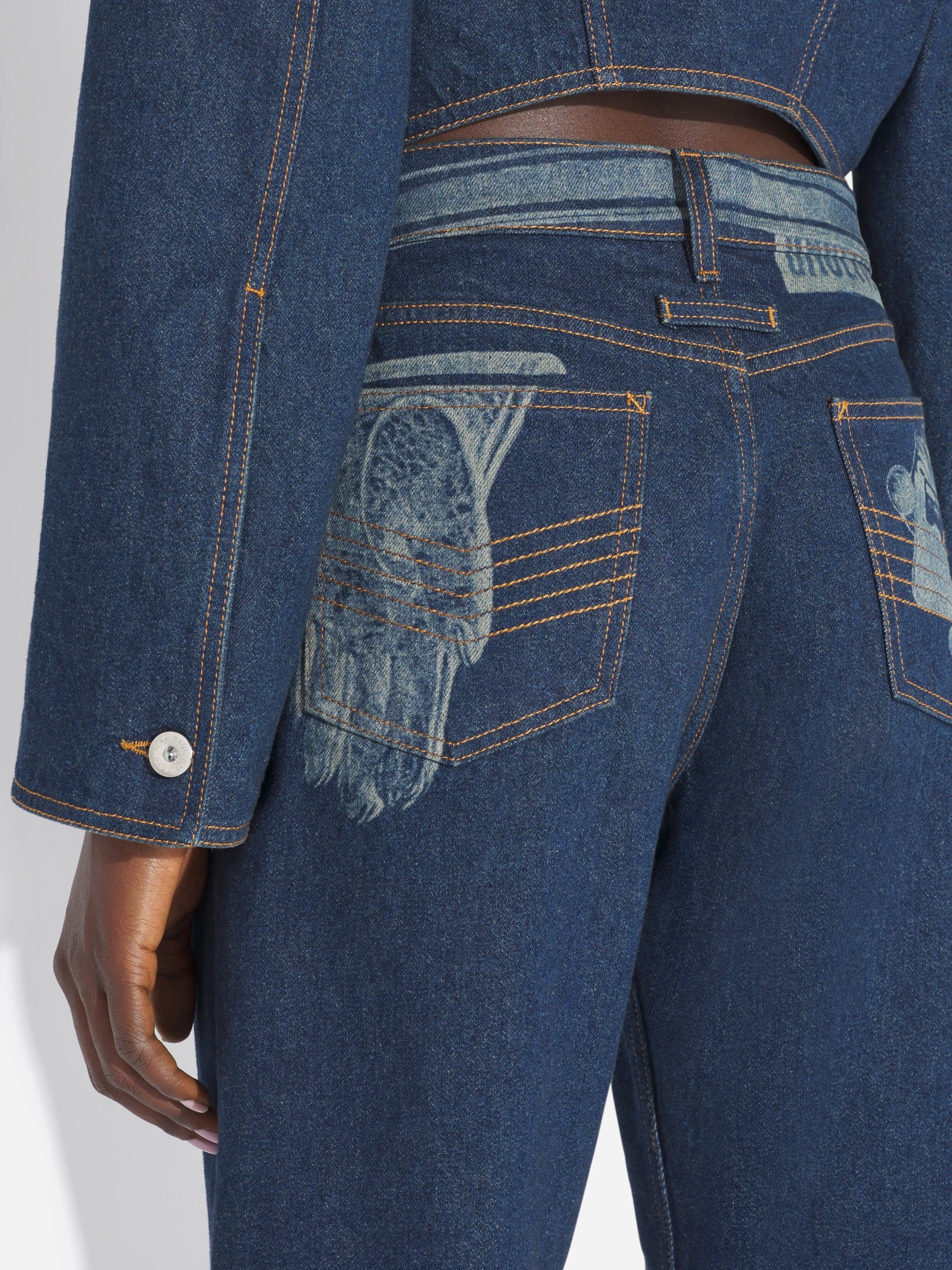 Женские джинсы Jean Paul Gaultier With Trompe L'oeil Vintage Blue