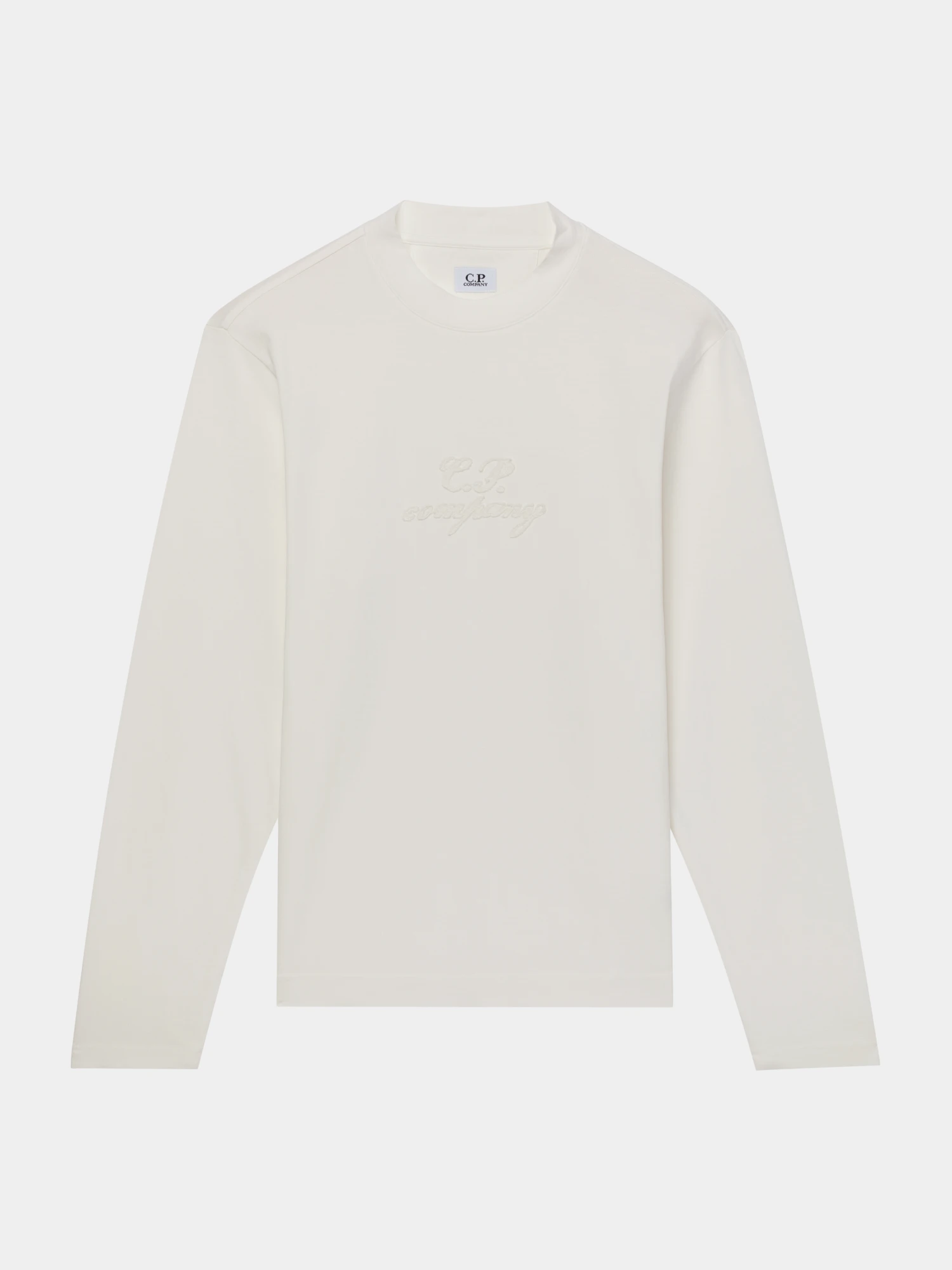 Лонгслив C.P. Company 1020 Jersey Logo Gauze White