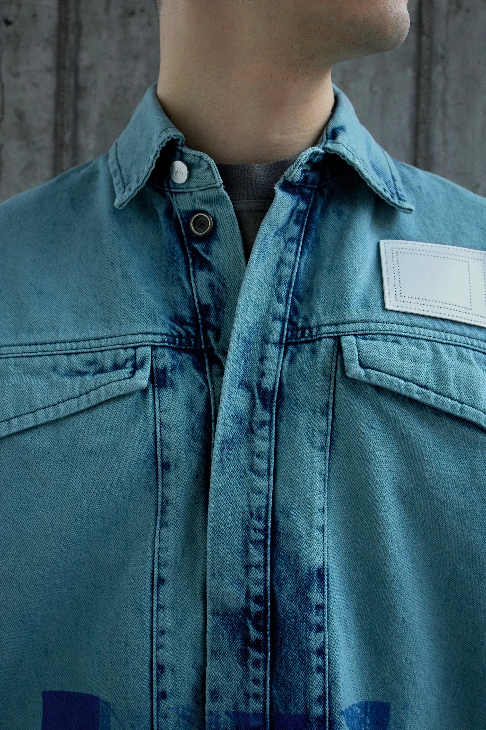 Рубашка A-COLD-WALL* Bleached Overdyed Faded Teal