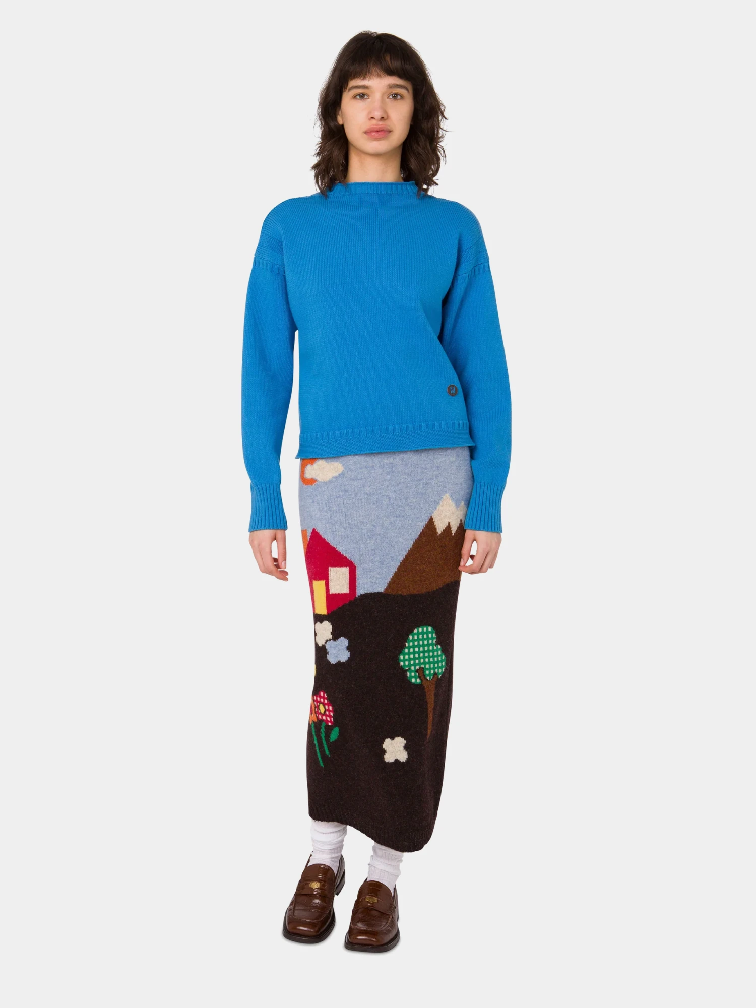 Женский пуловер MOSCHINO Organic Cotton Pullover Blue