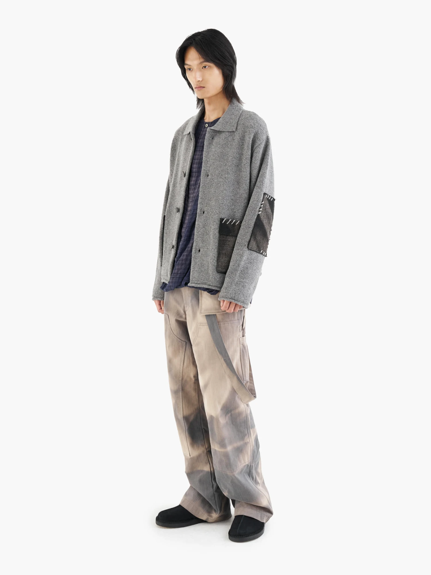 Кардиган JIYONGKIM Sun-Bleached Pocket Knit Grey