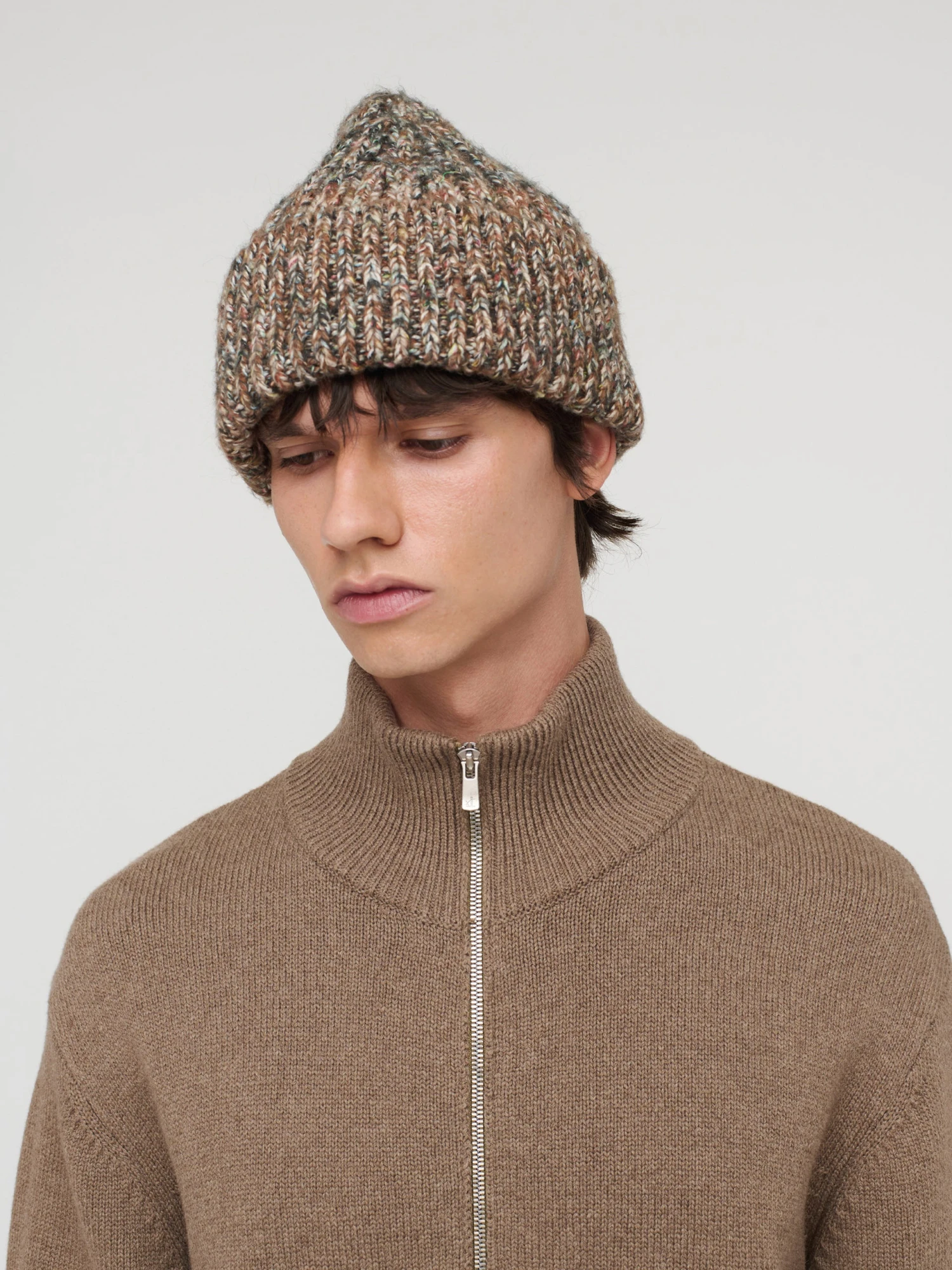 Шапка Song for the Mute Cable Knit Melange Taupe