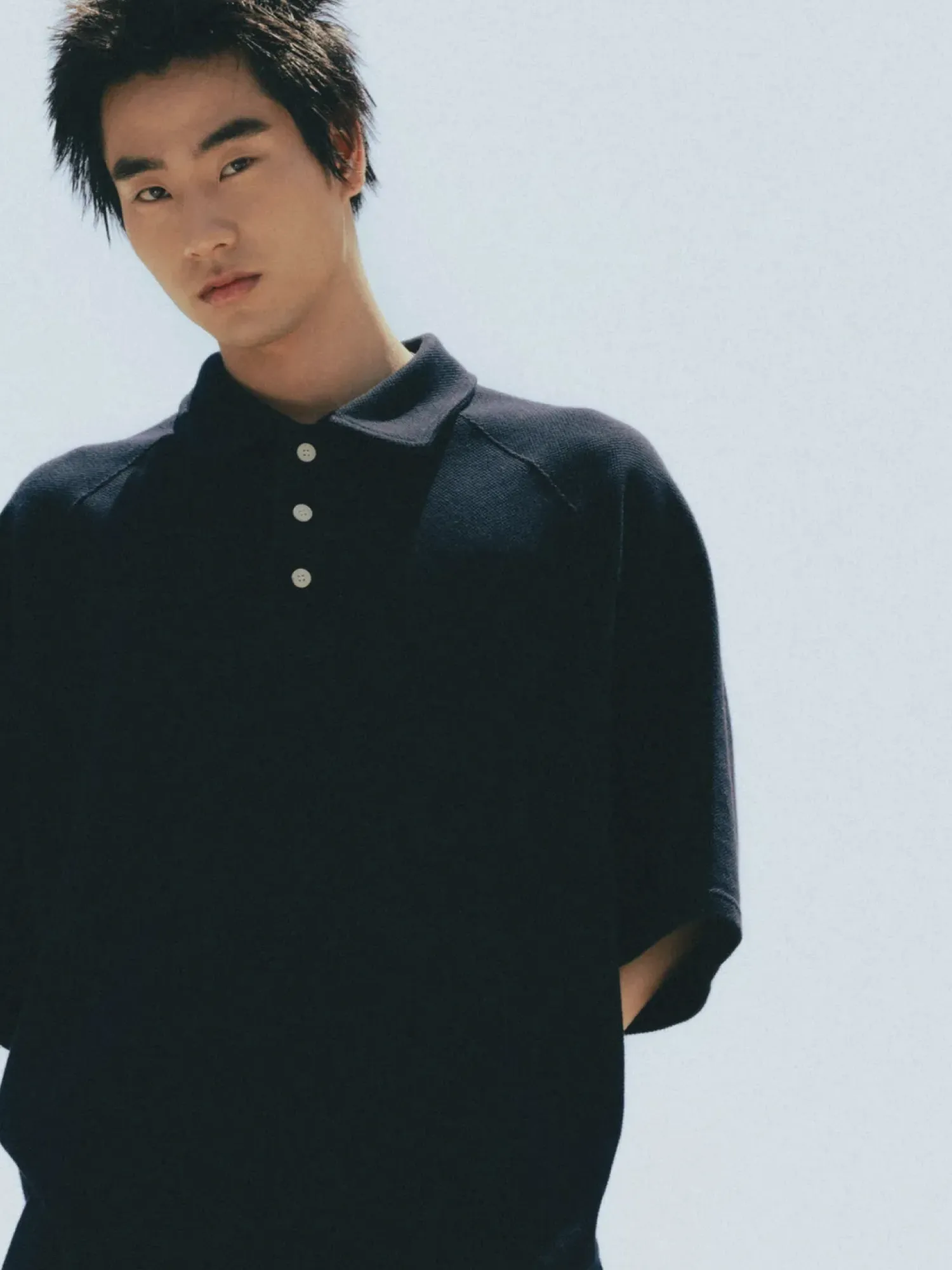 Поло ANGLAN Raglan Pique Polo Shirt Navy