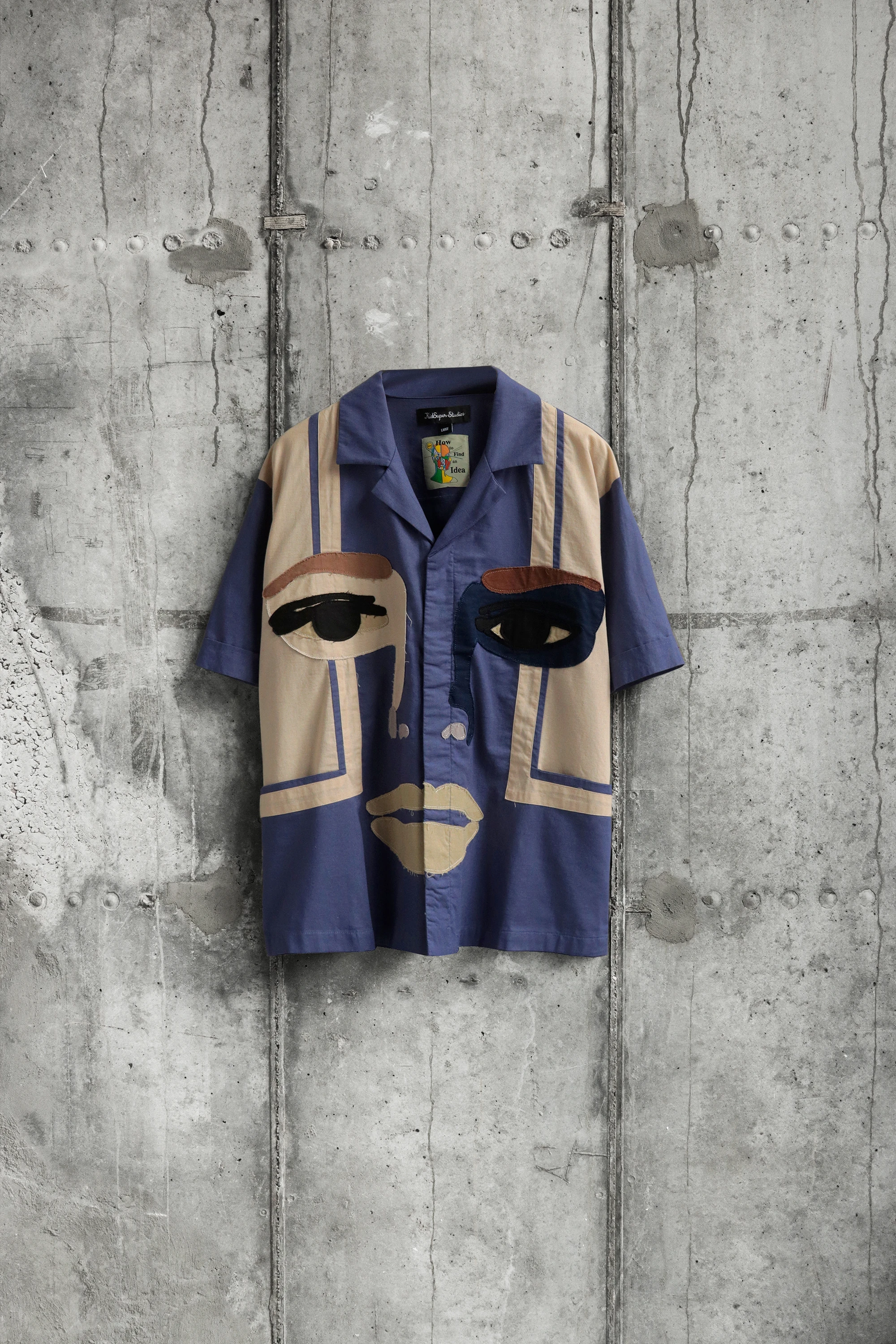 Рубашка c коротким рукавом KidSuper Face Camo Shirt Blue